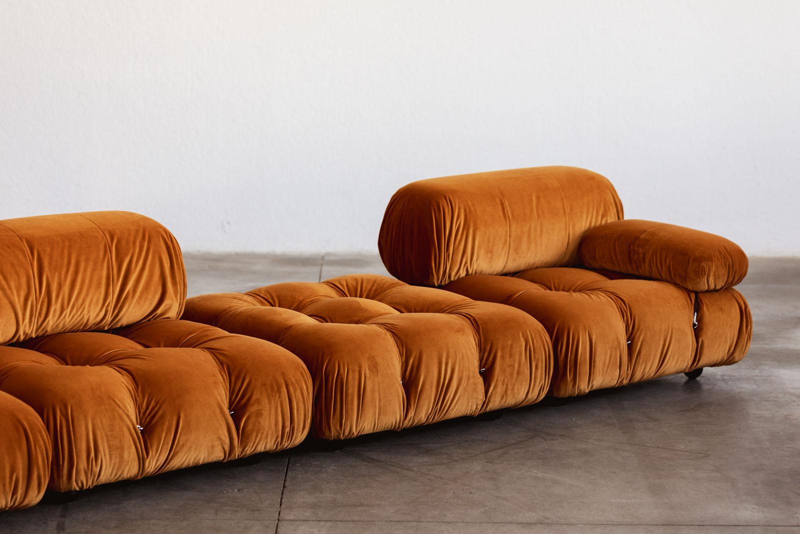 Mario Bellini “Camaleonda” Sofa for B&B Italia, Rust Brown, 1970, Set of 11 Moderno de mediados de siglo en venta