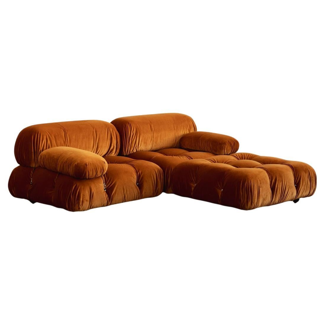 Mario Bellini "Camaleonda" Sofa für B&B Italia, rostbraun, 1970, 3er Set