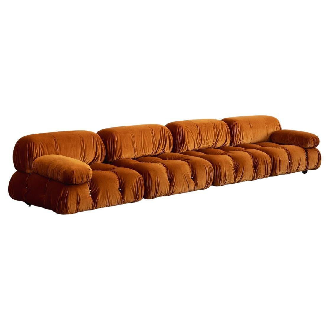 Mario Bellini "Camaleonda" Sofa for B&B Italia, Rust Brown, 1970, Set of 4