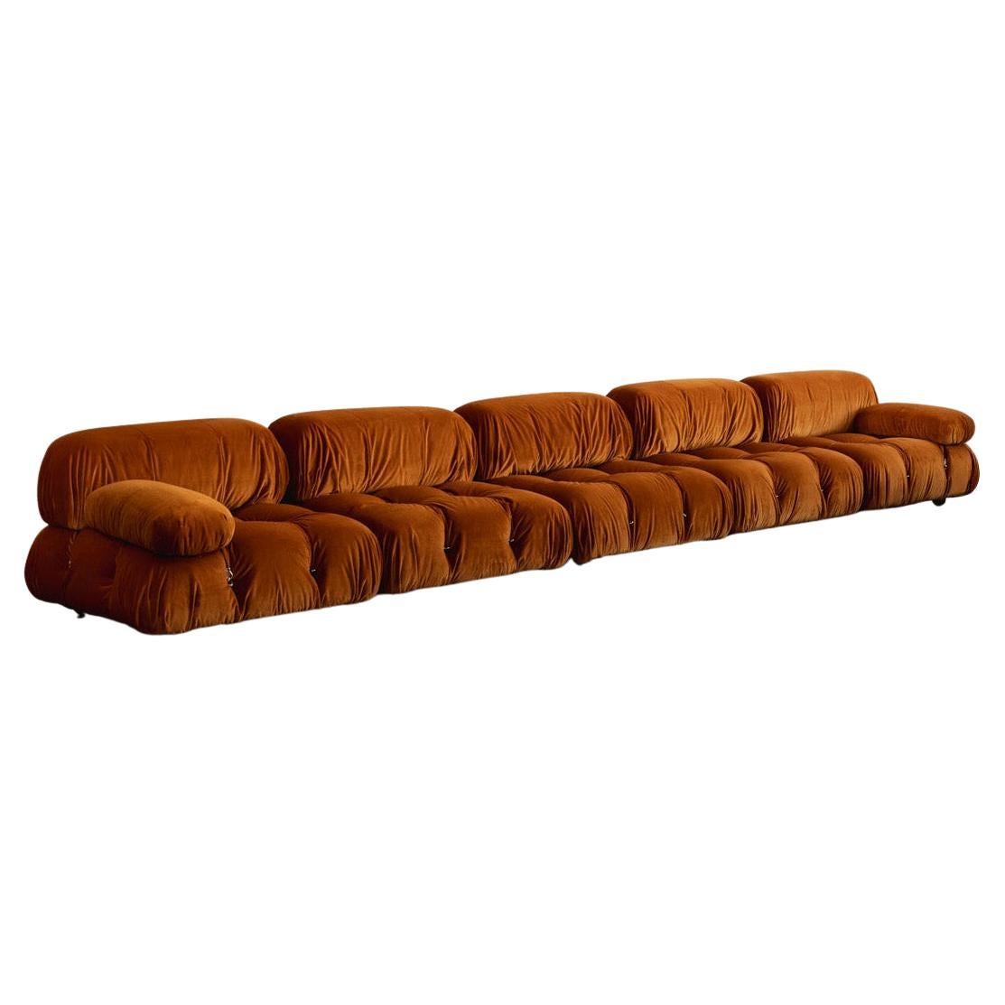 Mario Bellini "Camaleonda" Sofa for B&B Italia, Rust Brown, 1970, Set of 5