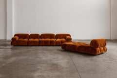 Mario Bellini “Camaleonda” Sofa for B&B Italia, Rust Brown, 1970, Set of 6