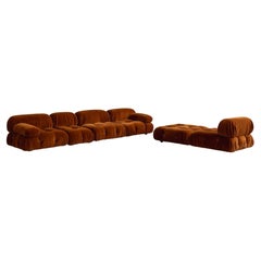 Mario Bellini “Camaleonda” Sofa for B&B Italia, Rust Brown, 1970, Set of 6