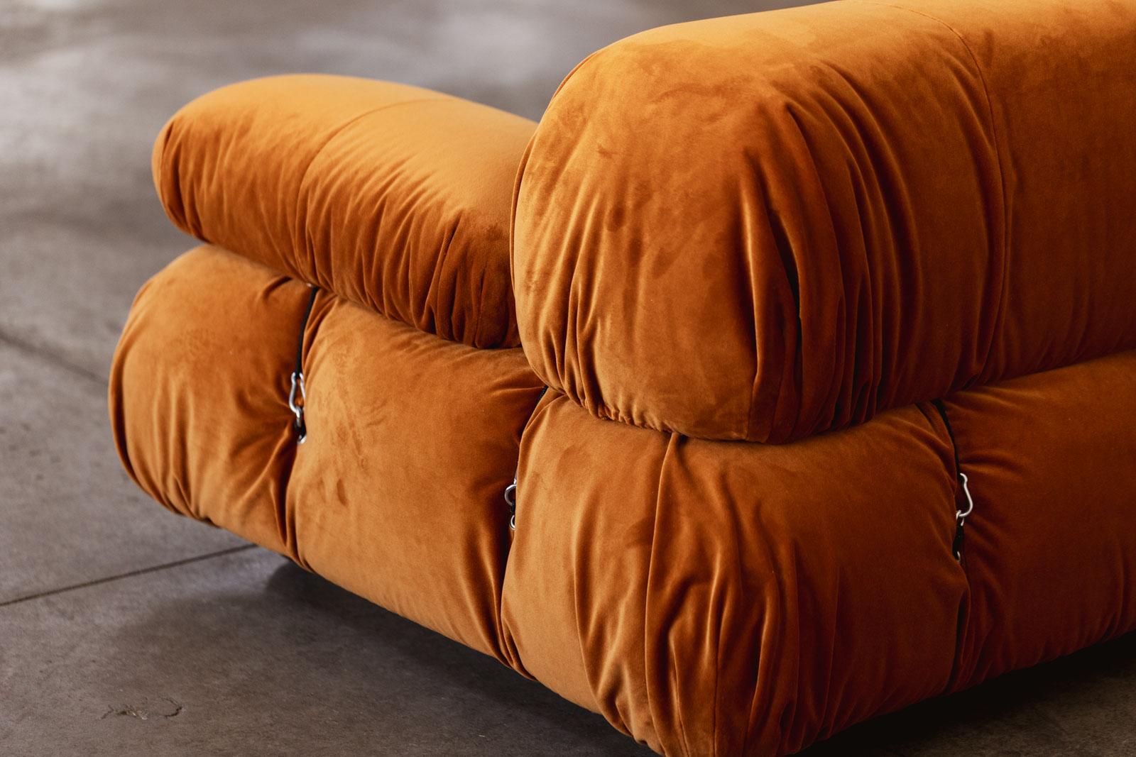 Mid-Century Modern Mario Bellini “Camaleonda” Sofa for B&B Italia, Rust Brown, 1970, Set of 8 en vente