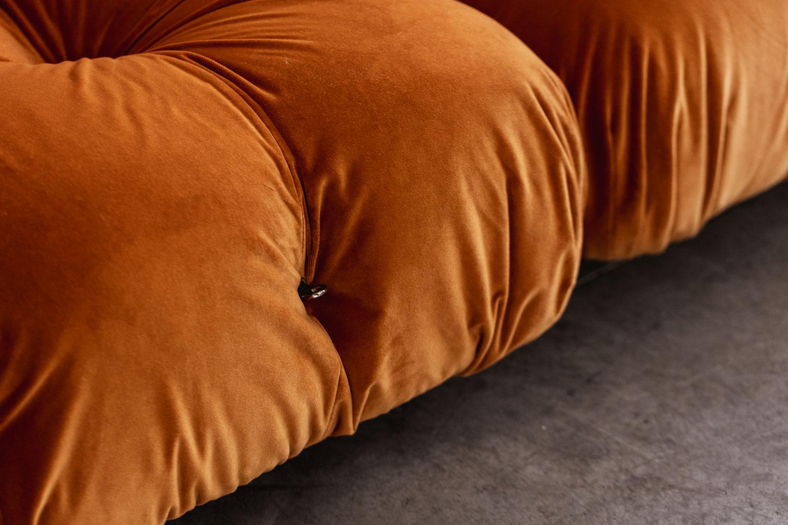 Velours Mario Bellini “Camaleonda” Sofa for B&B Italia, Rust Brown, 1970, Set of 8 en vente
