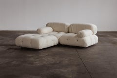 Mario Bellini "Camaleonda" Sofa for B&B Italia, Ivory Bouclè, 1970, Set of 3
