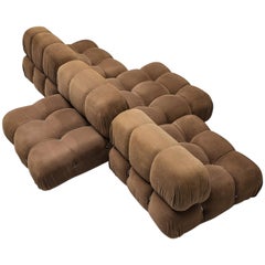 Mario Bellini Camaleonda Sofa in Original Brown Fabric