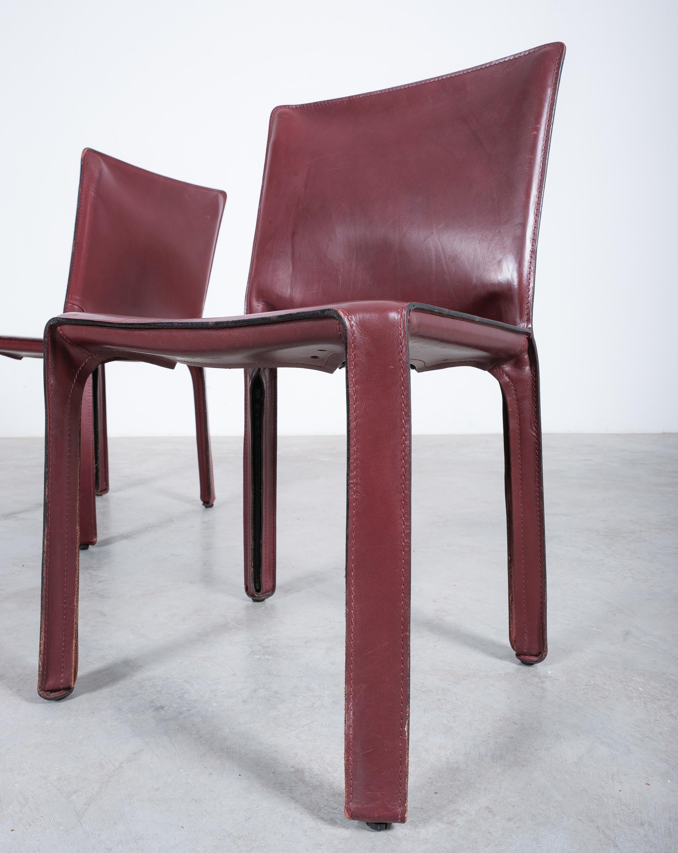 Mario Bellini Cassina Cab 412, 413 Set of Ten 10 Red Leather Dining Chairs 5
