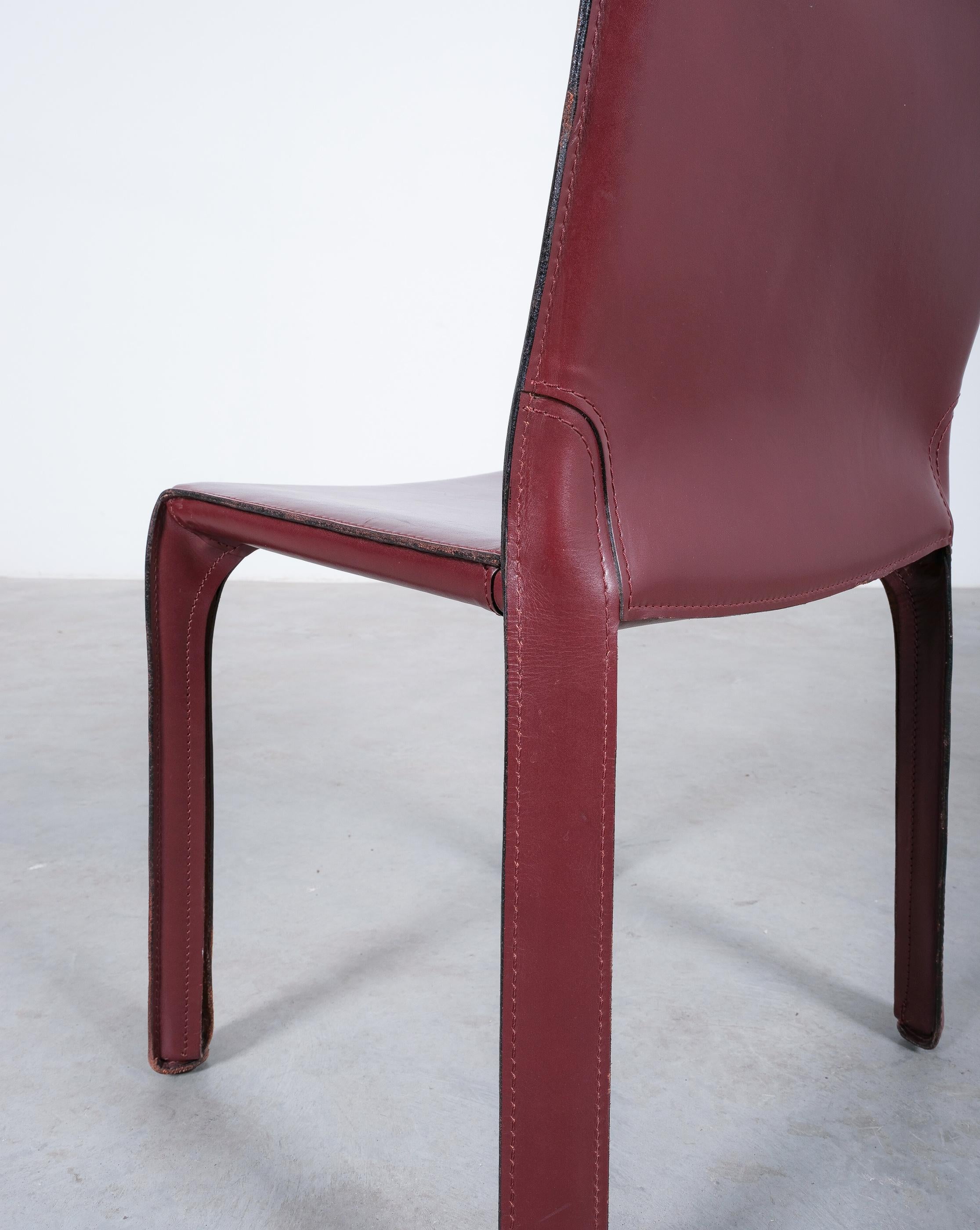 Mario Bellini Cassina Cab 412, 413 Set of Ten 9 Red Leather Dining Chairs 8
