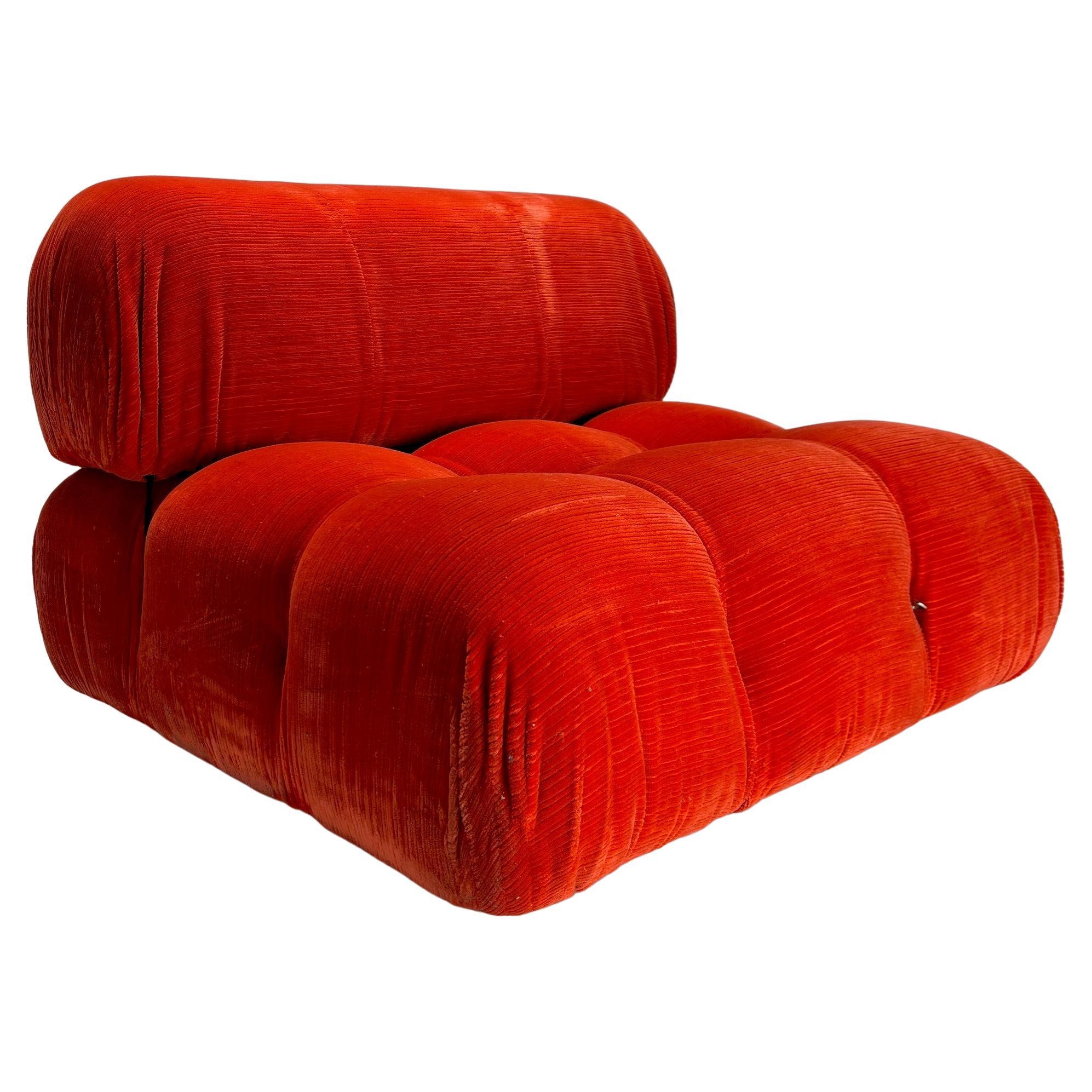 Mario Bellini C&B 'Camaleonda' Lounge Chair in original velvet (First Edition)