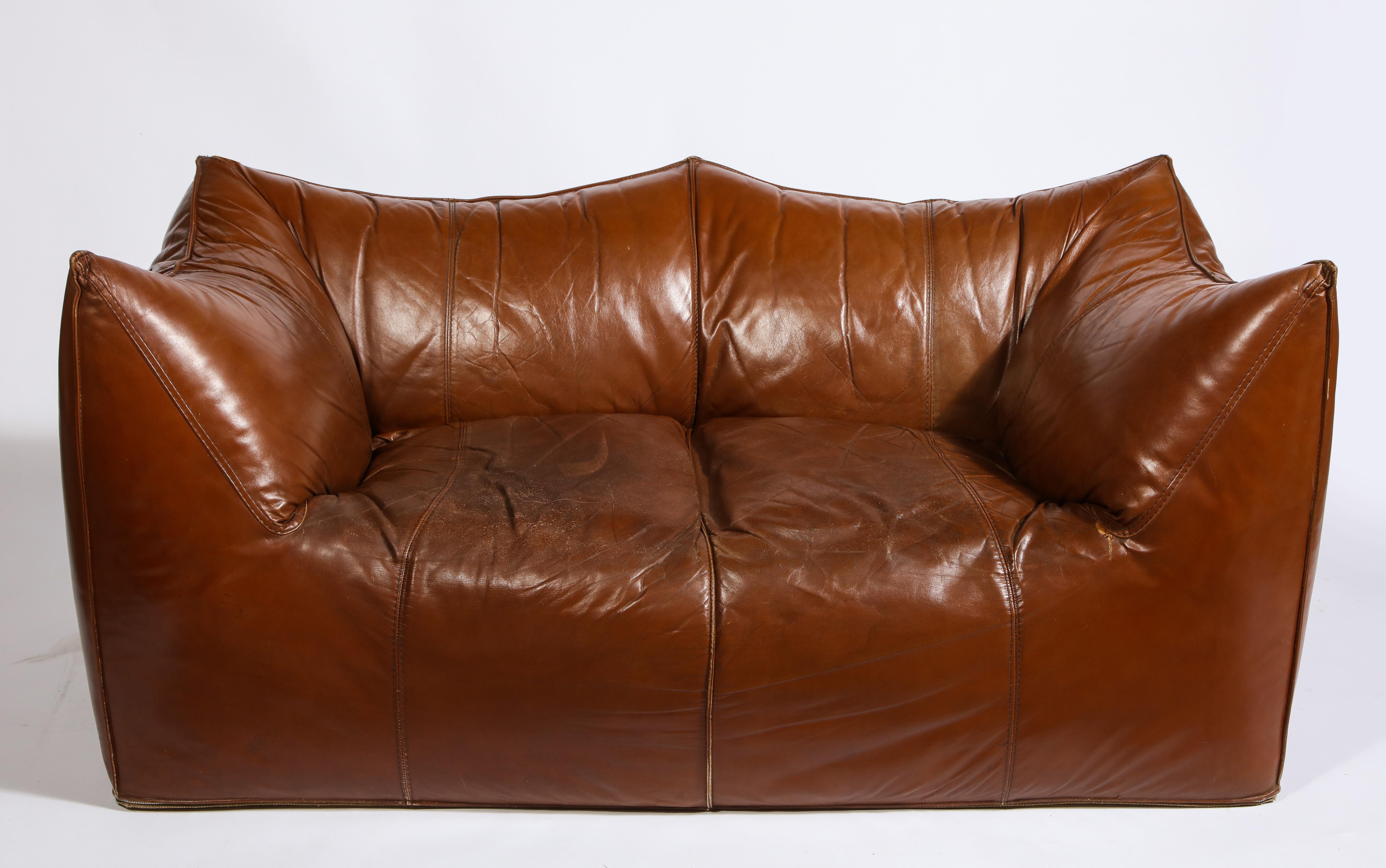 leather lounge with ottoman