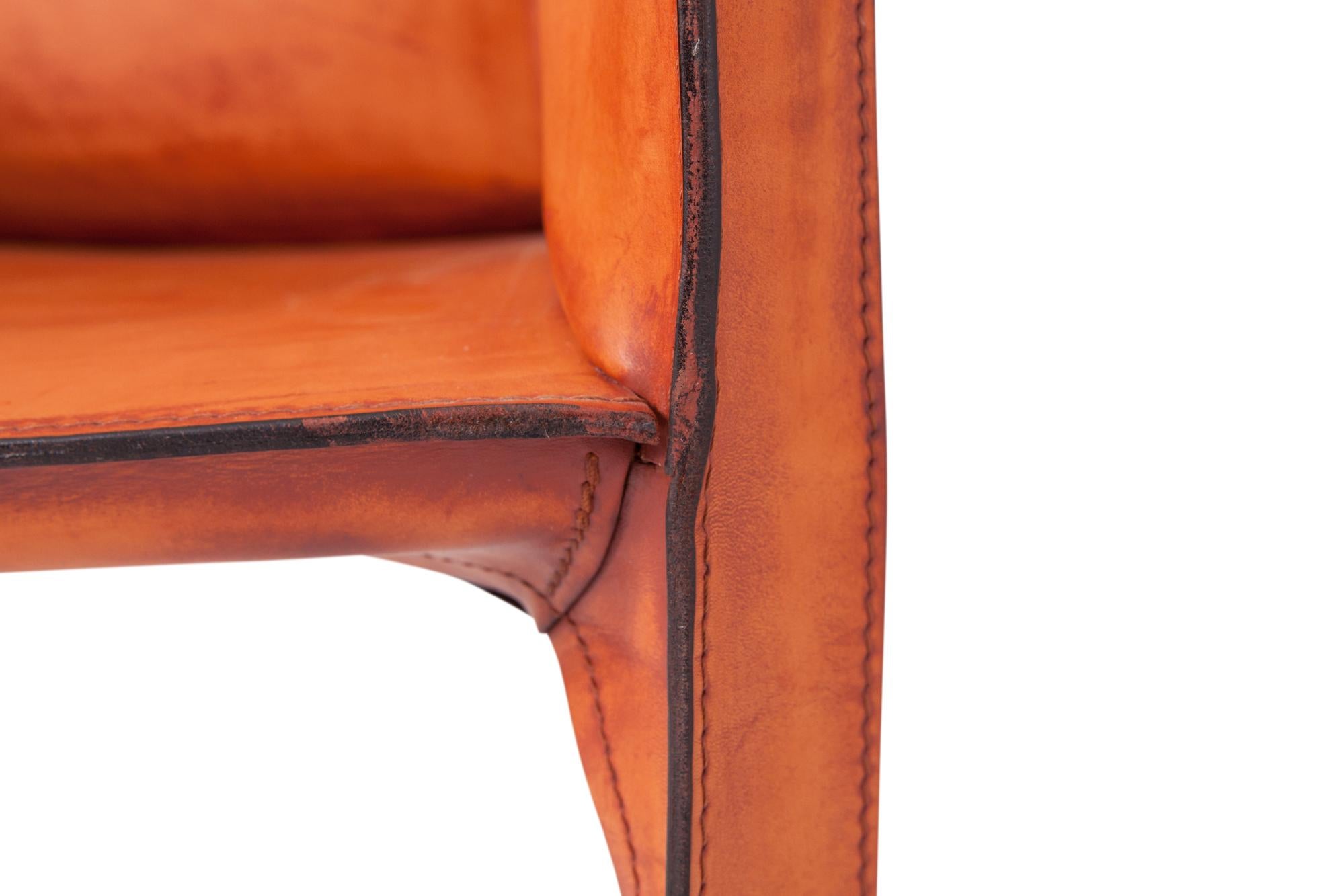 Mario Bellini Cognac Leather Cab Armchairs for Cassina   In Good Condition In Antwerp, BE