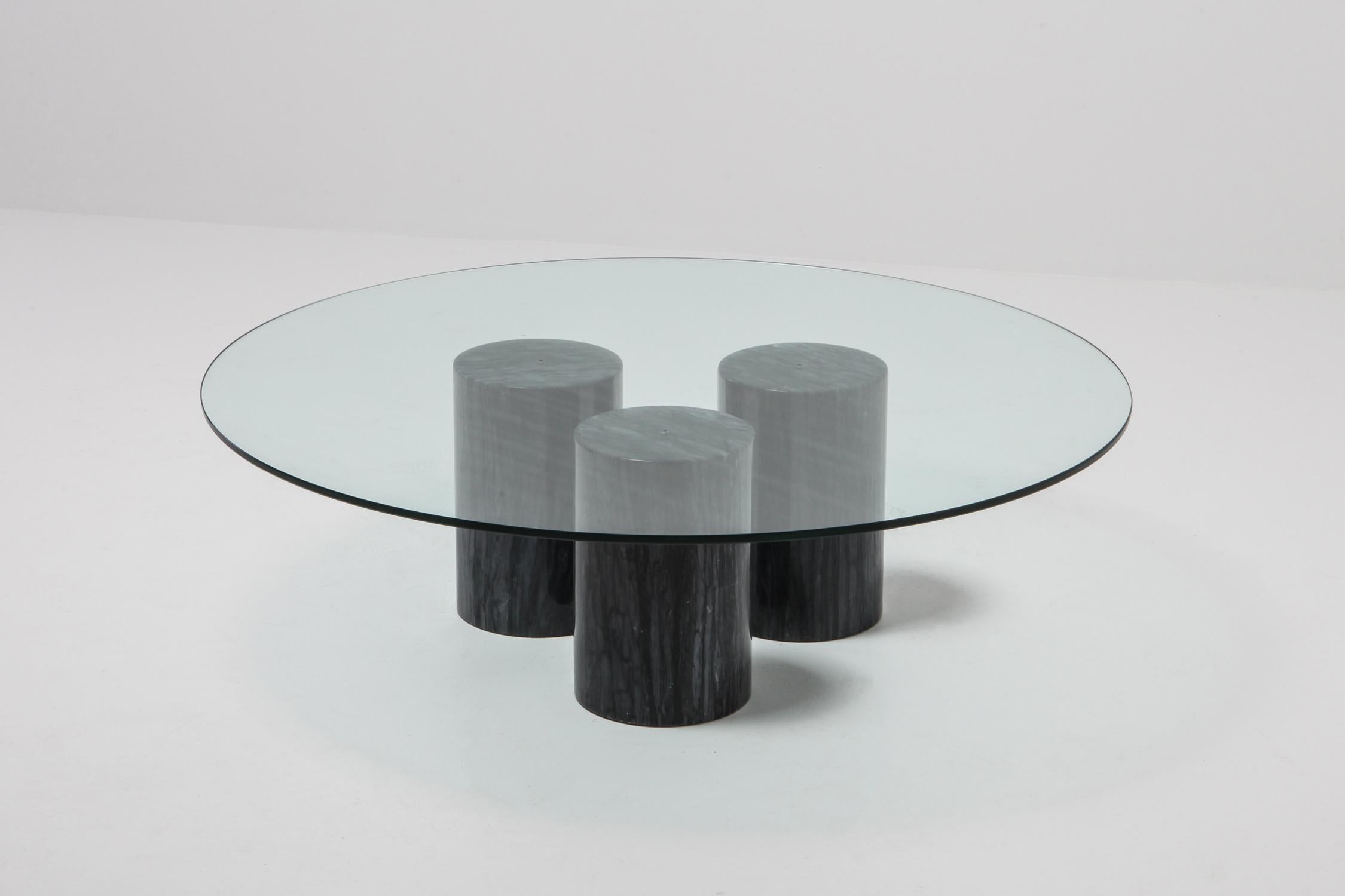 Mid-Century Modern Mario Bellini Collonato Black Marble Coffee Table