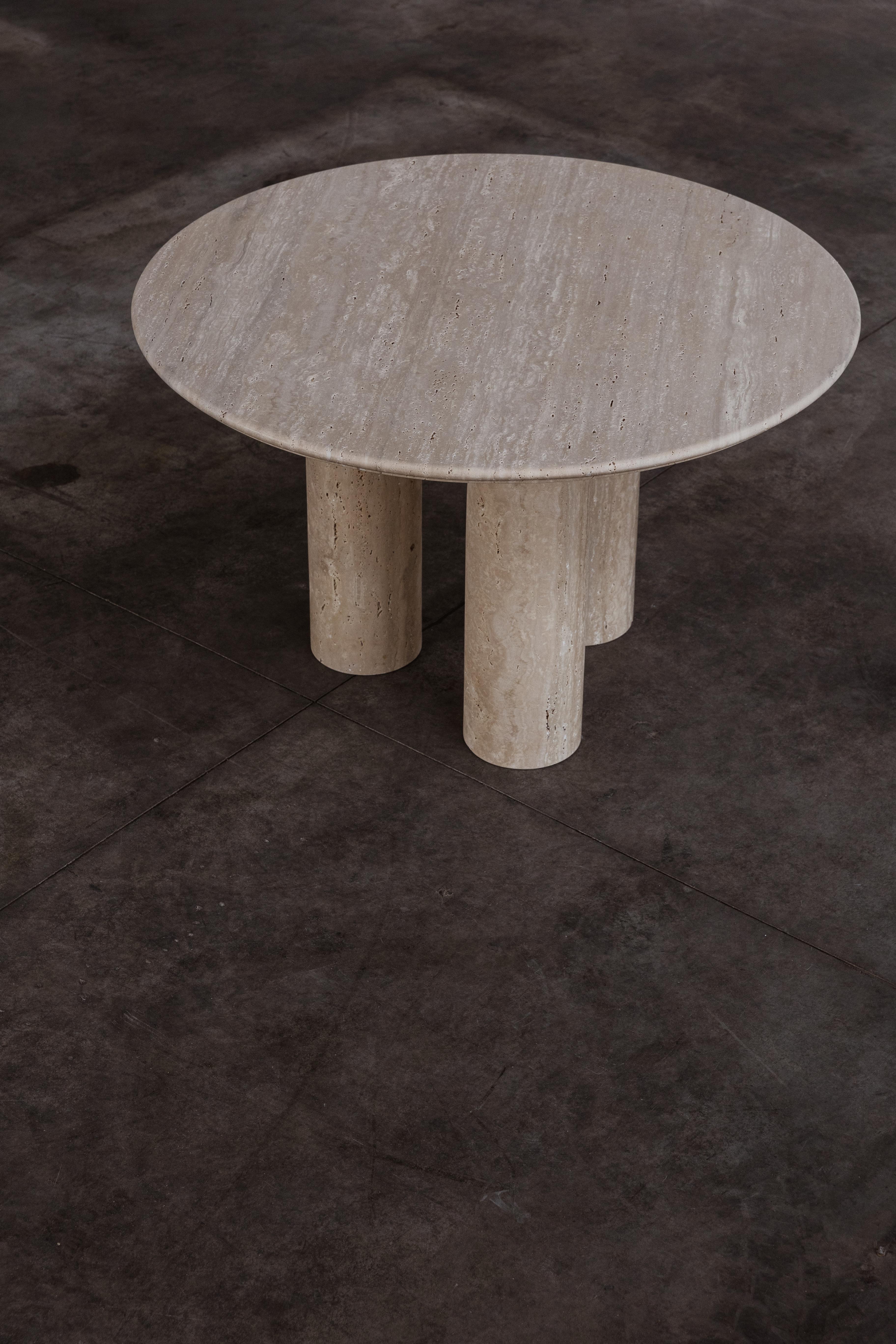 Mario Bellini “Colonnato” dining table for Cassina, travertine, Italy, 1977.

Bellini designed the 