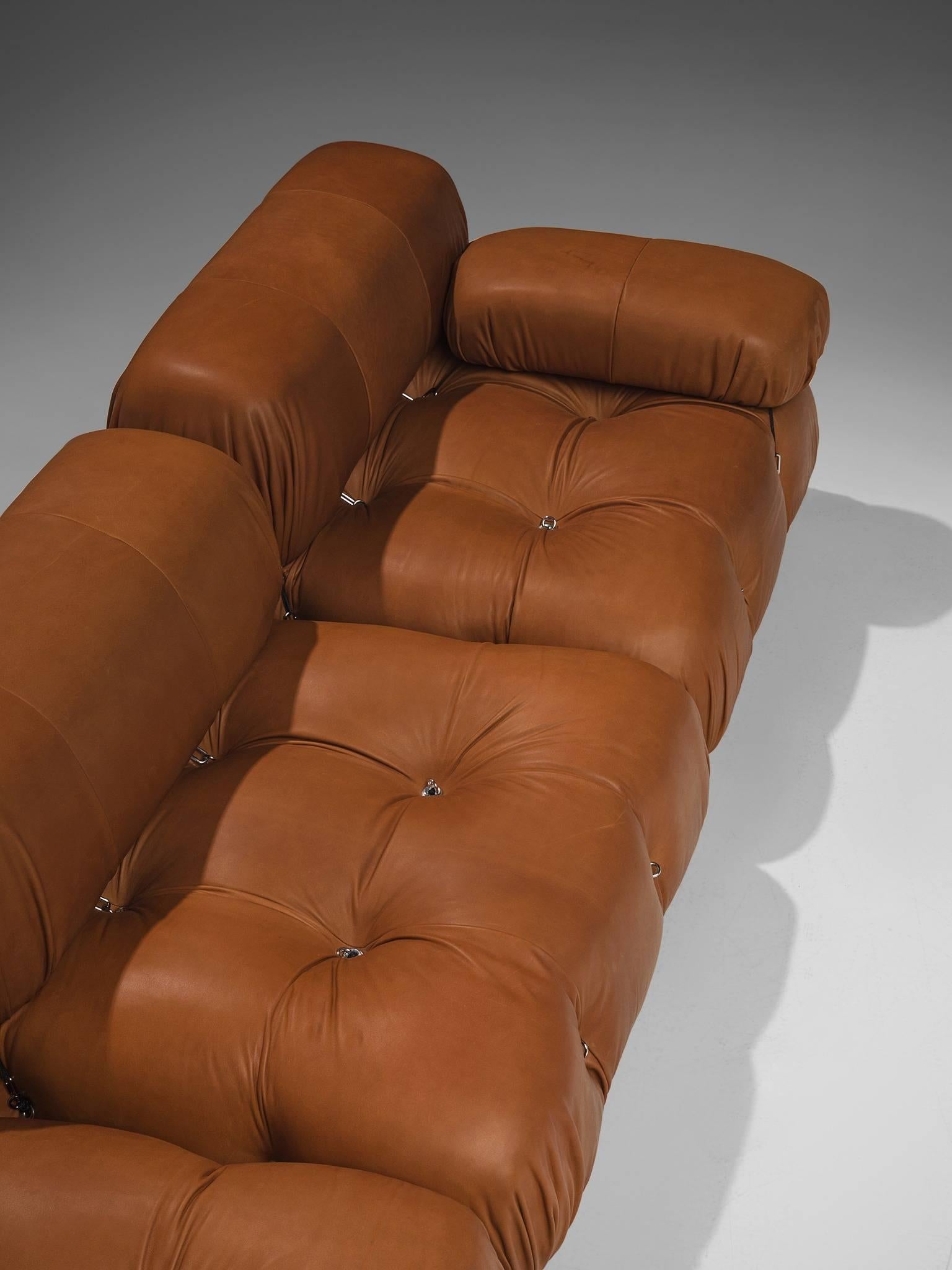Italian Mario Bellini Customizable 'Camaleonda' Modular Leather Sofa