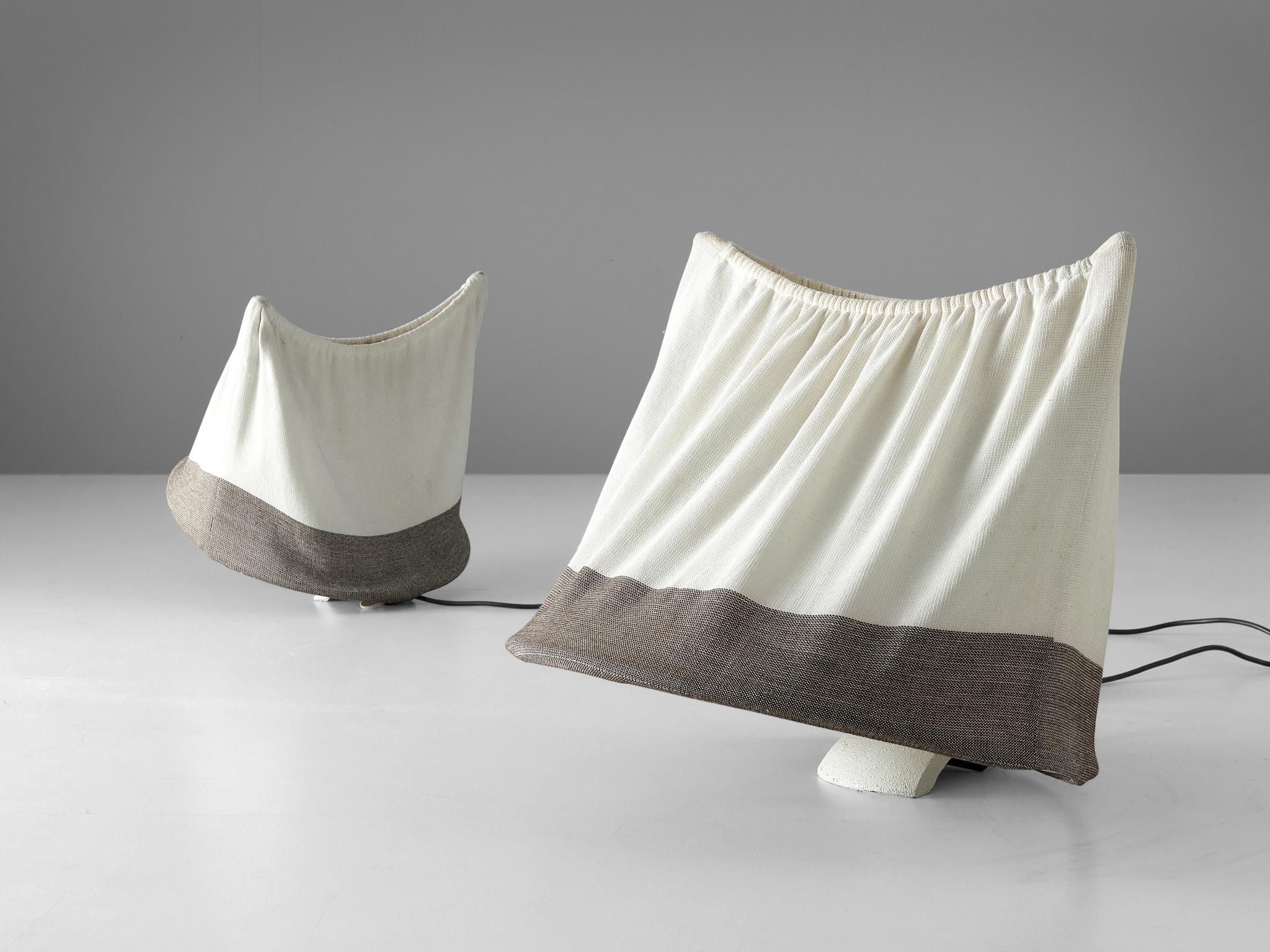 Mario Bellini for Artemide Table Lamp Model 'Circo' in Metal and Fabric 3