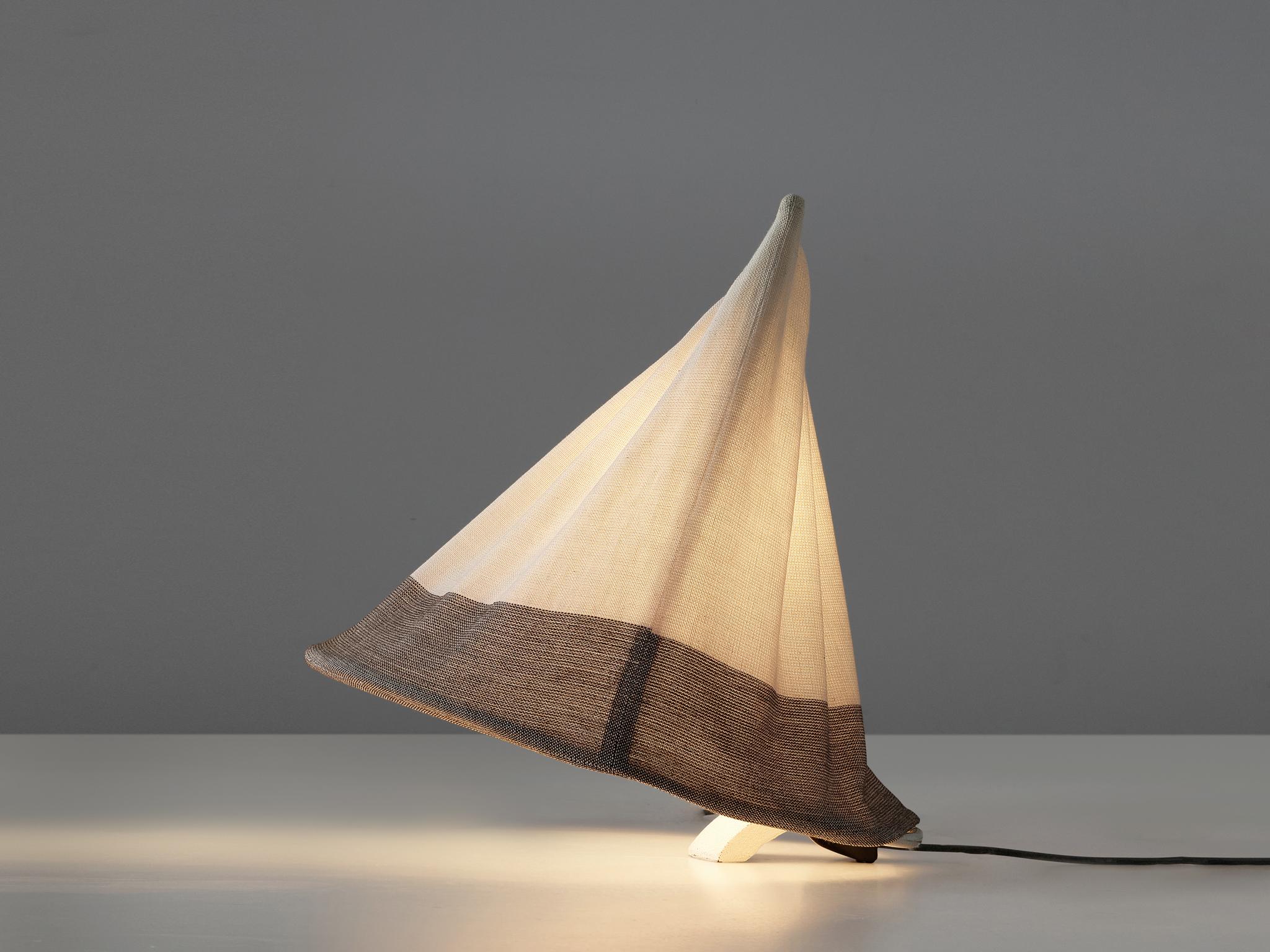 Mario Bellini for Artemide Table or Floor Lamp 'Circo' in Off-White Canvas In Good Condition For Sale In Waalwijk, NL
