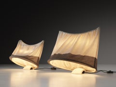 Mario Bellini per Artemide Lampada da tavolo o da terra 'Circo' in tela off-white