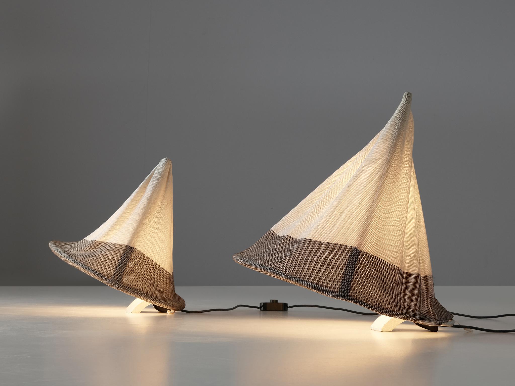 italien Mario Bellini pour Artemide Lampes de table ou lampadaires 'Circo' en toile Off-White en vente