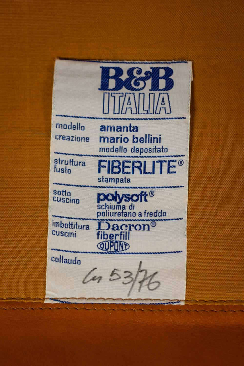 Mario Bellini, for B&B Amanta leather armchair. Circa 1970 in vendita 7
