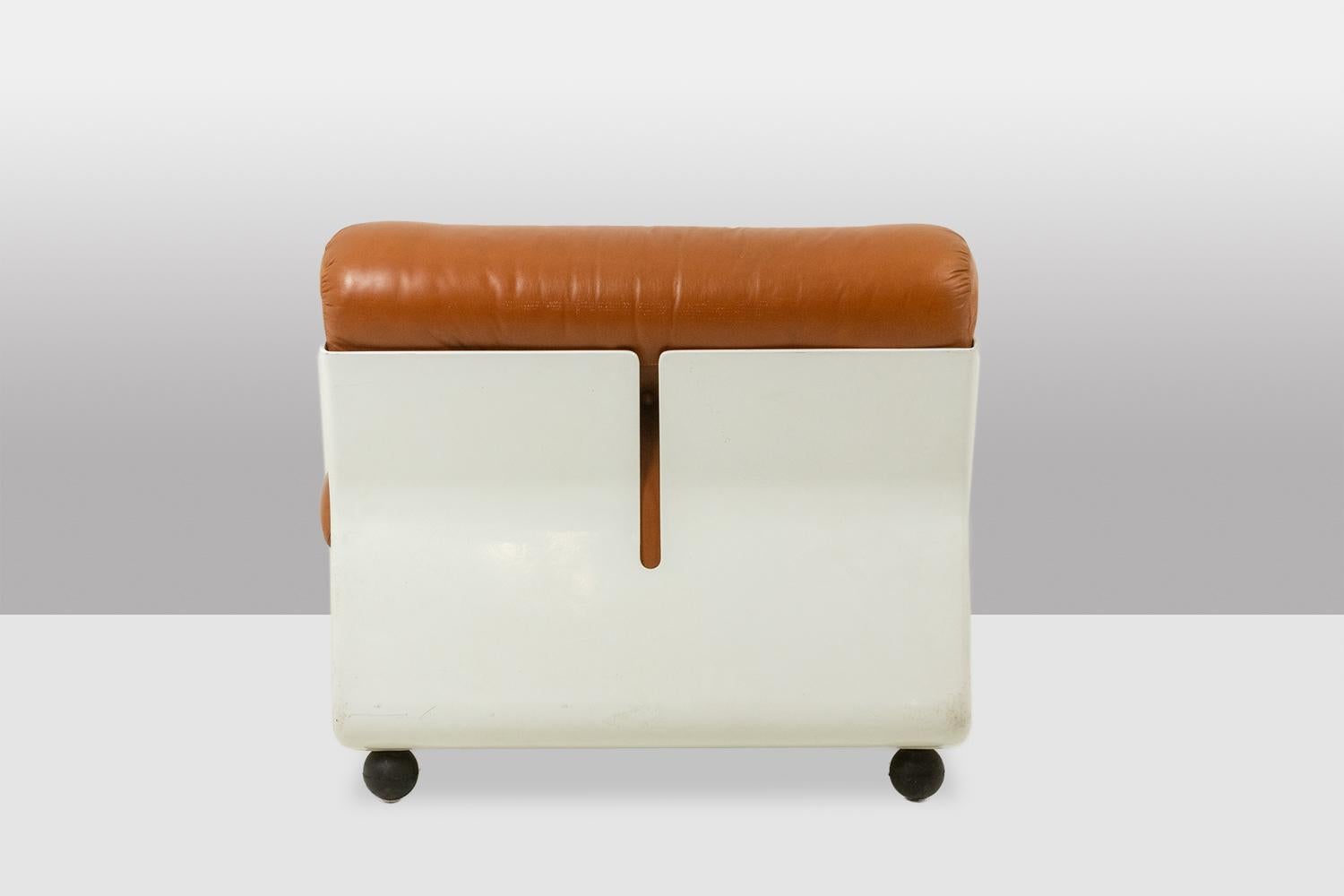 Mario Bellini, for B&B Amanta leather armchair. Circa 1970 In condizioni buone in vendita a Saint-Ouen, FR