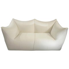b&b bambole Mario Bellini for B&B, Bambole Midcentury White Linen Sofa, Italy, 1958
