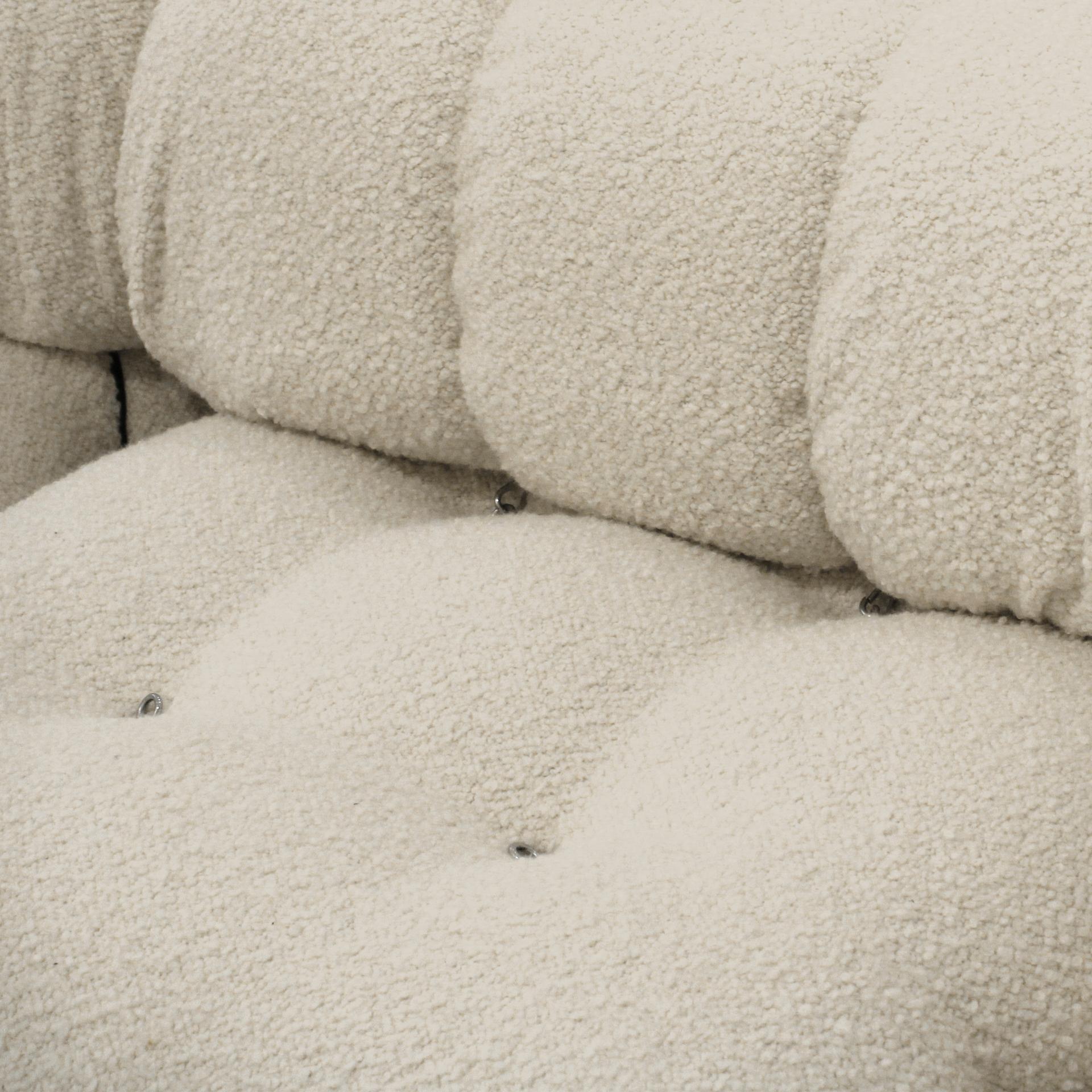 Mid-Century Modern Mario Bellini B&B Italia Camaleonda White Bouclé Fabric Modular Sofa