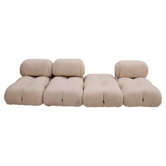 Mario Bellini para B&B Italia "Camaleonda" Sofá modular de tela bouclé blanca