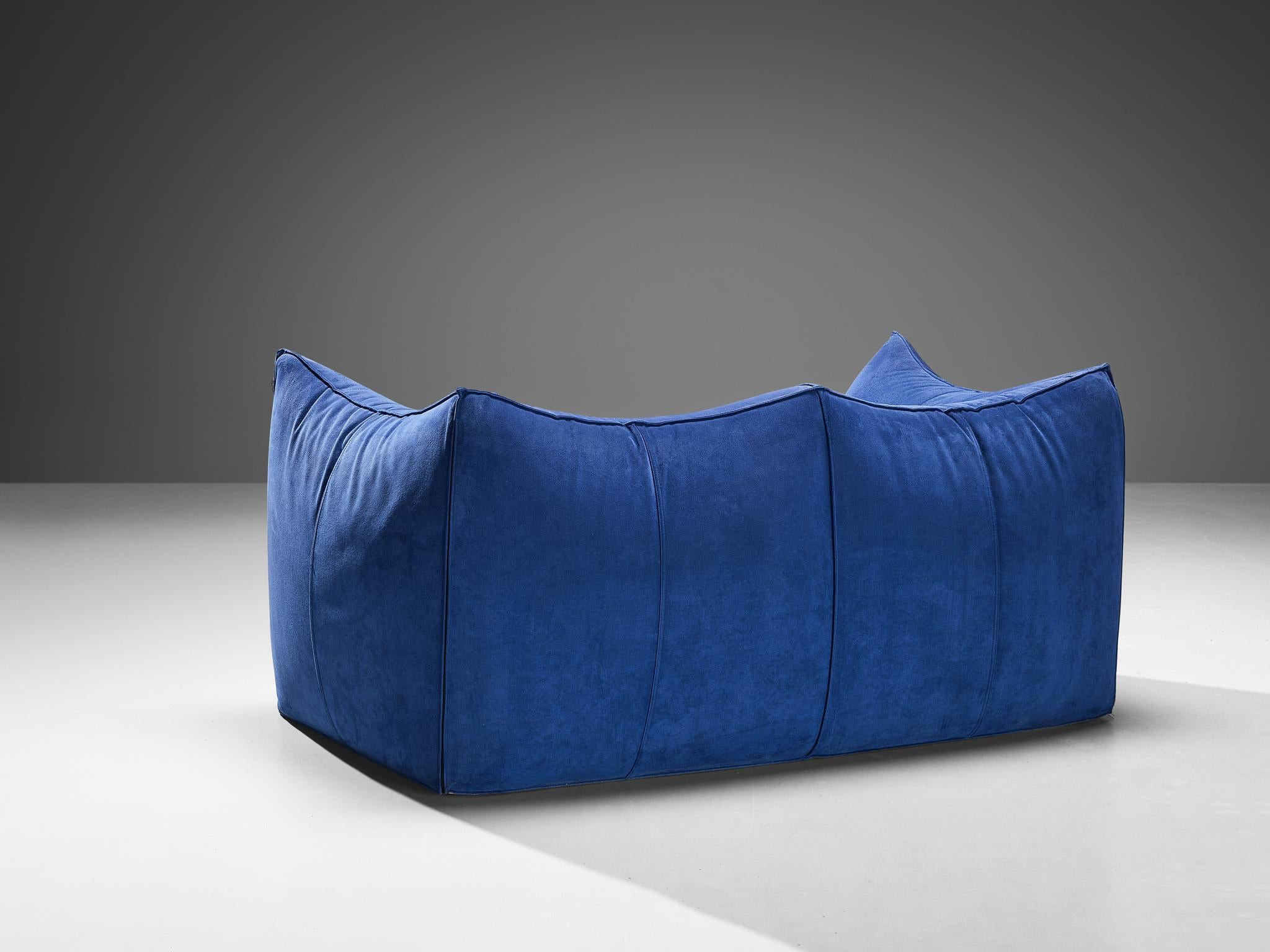 Post-Modern Mario Bellini for B&B Italia 'Le Bambole' Sofa in Blue Suede 