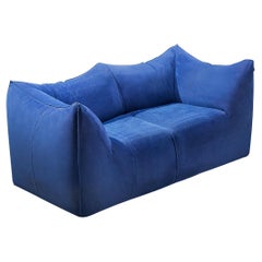 Mario Bellini for B&B Italia 'Le Bambole' Sofa in Blue Suede