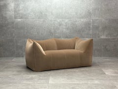 Mario Bellini for B&B "Le Bambole" camel velvet two-seater sofa, 1970s