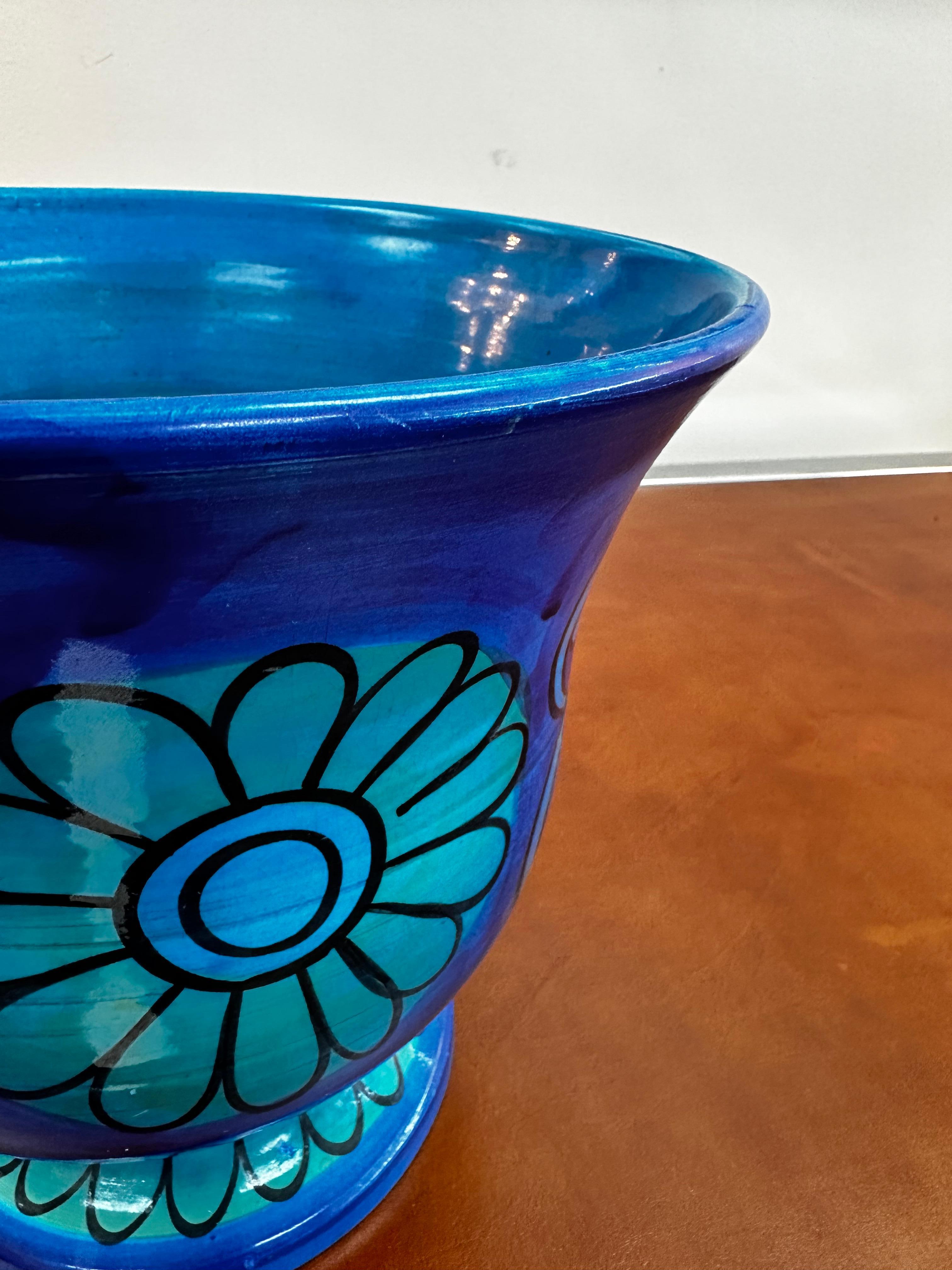 Jardinière florale bleue Mario Bellini pour Bitossi / Raymor Rimini en vente 2