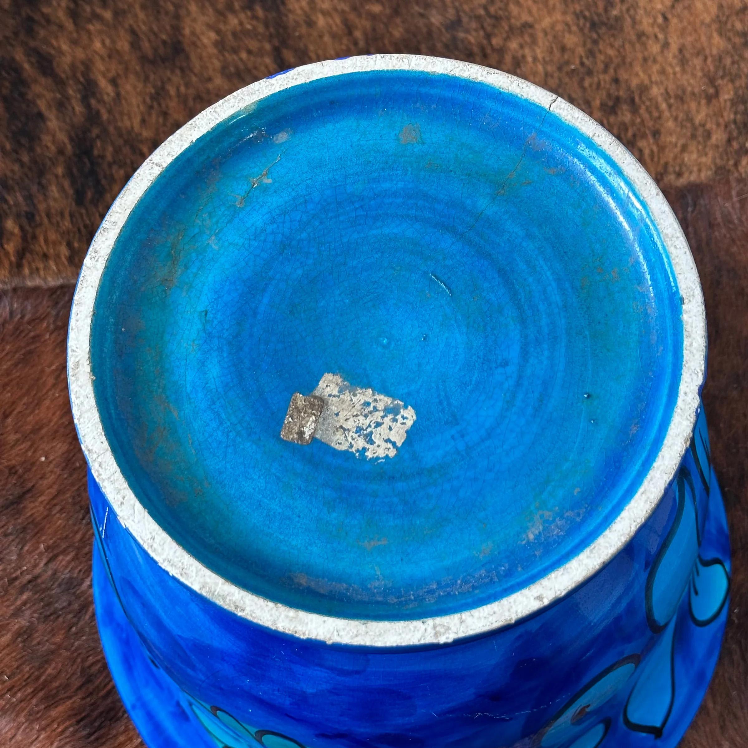 Jardinière florale bleue Mario Bellini pour Bitossi / Raymor Rimini en vente 5