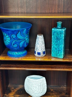 Mario Bellini for Bitossi / Raymor Rimini Blue Floral Jardiniere