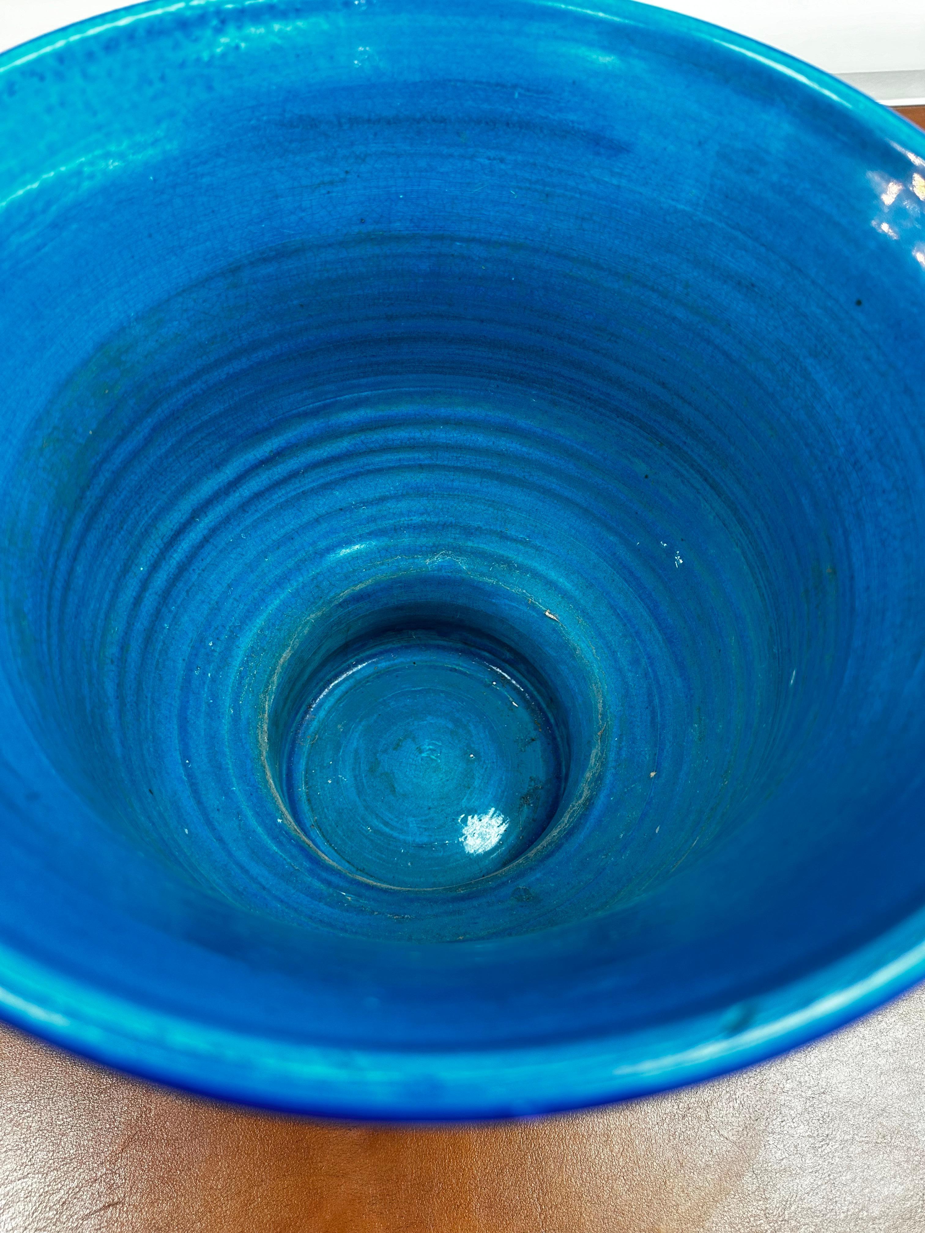 Jardinière florale bleue Mario Bellini pour Bitossi / Raymor Rimini en vente 1