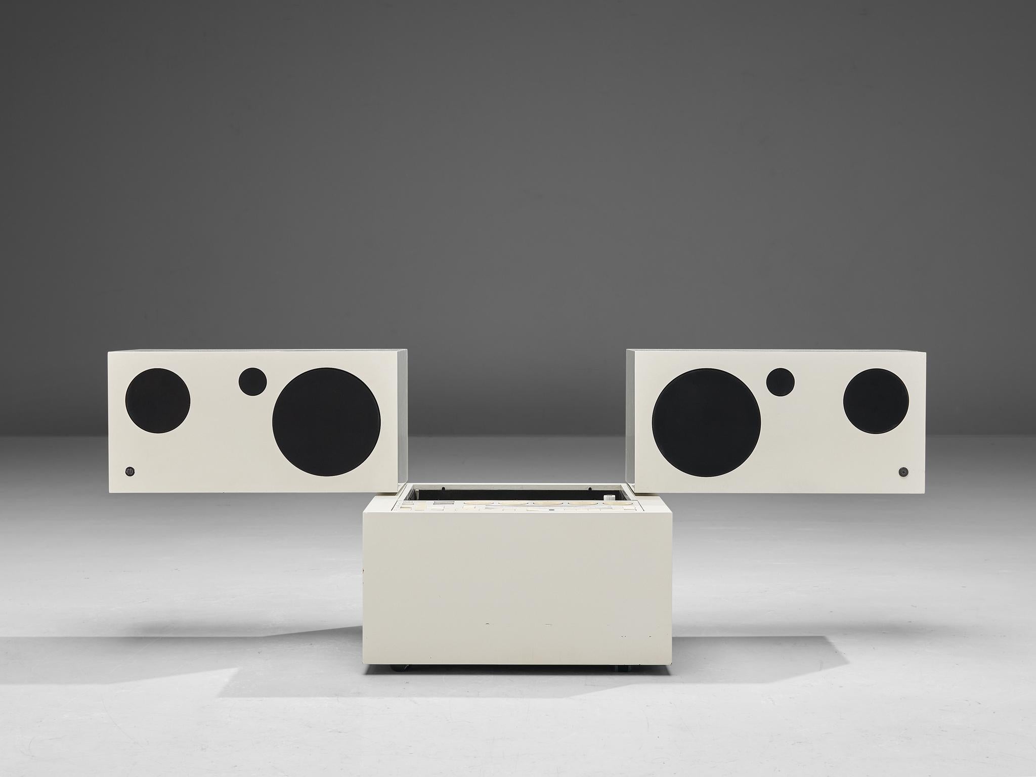 Mid-Century Modern Mario Bellini for Brionvega 'RR 130 Totem' Stereo System in Chipboard  For Sale