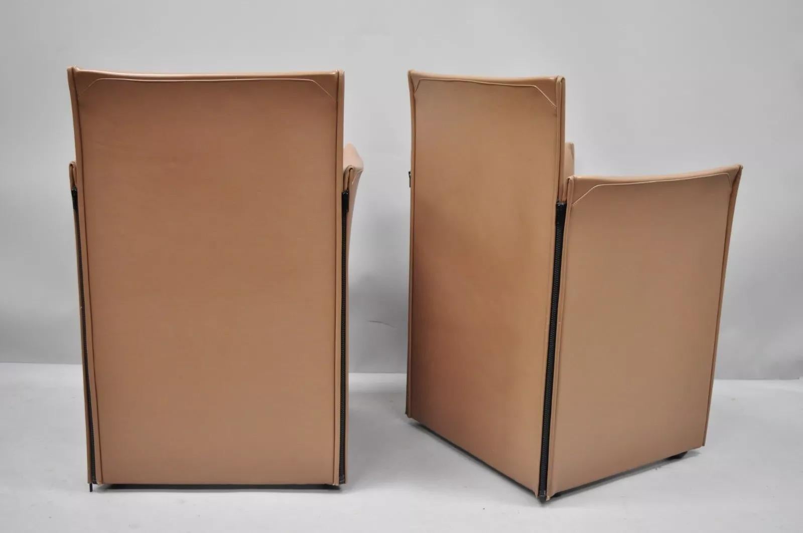 Unknown Mario Bellini for Cassina 401 Break Armchair Copper Leather Dining Chair - Pair For Sale