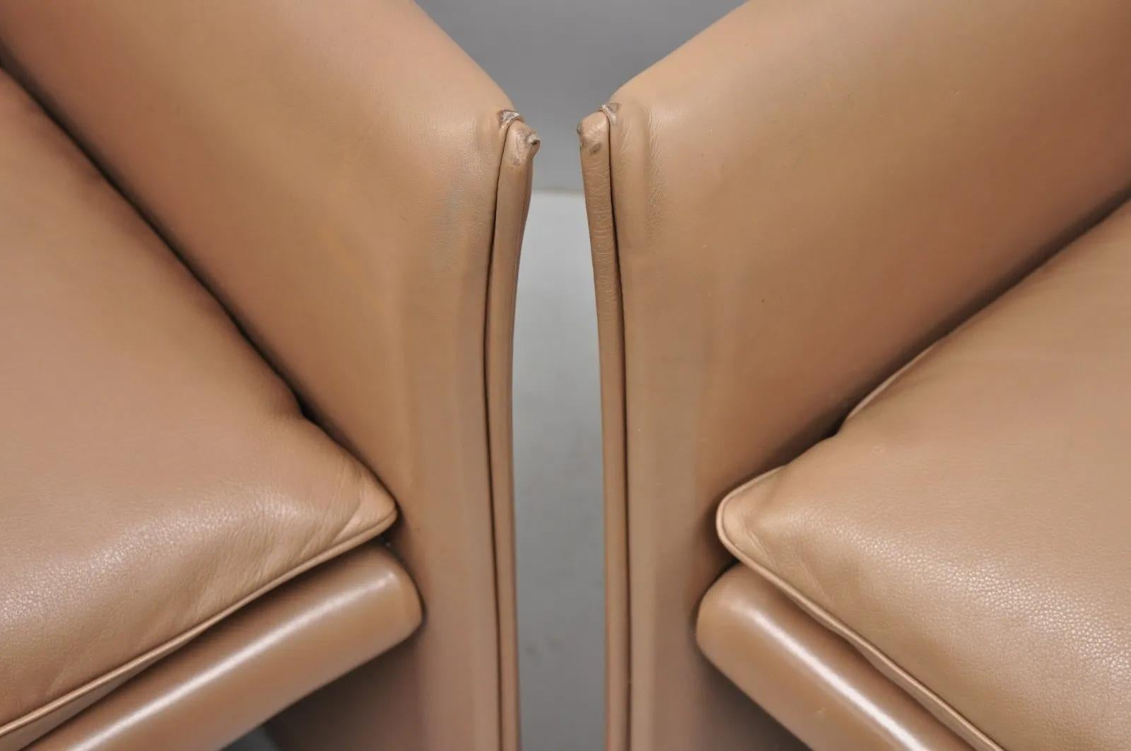 20th Century Mario Bellini for Cassina 401 Break Armchair Copper Leather Dining Chair - Pair For Sale