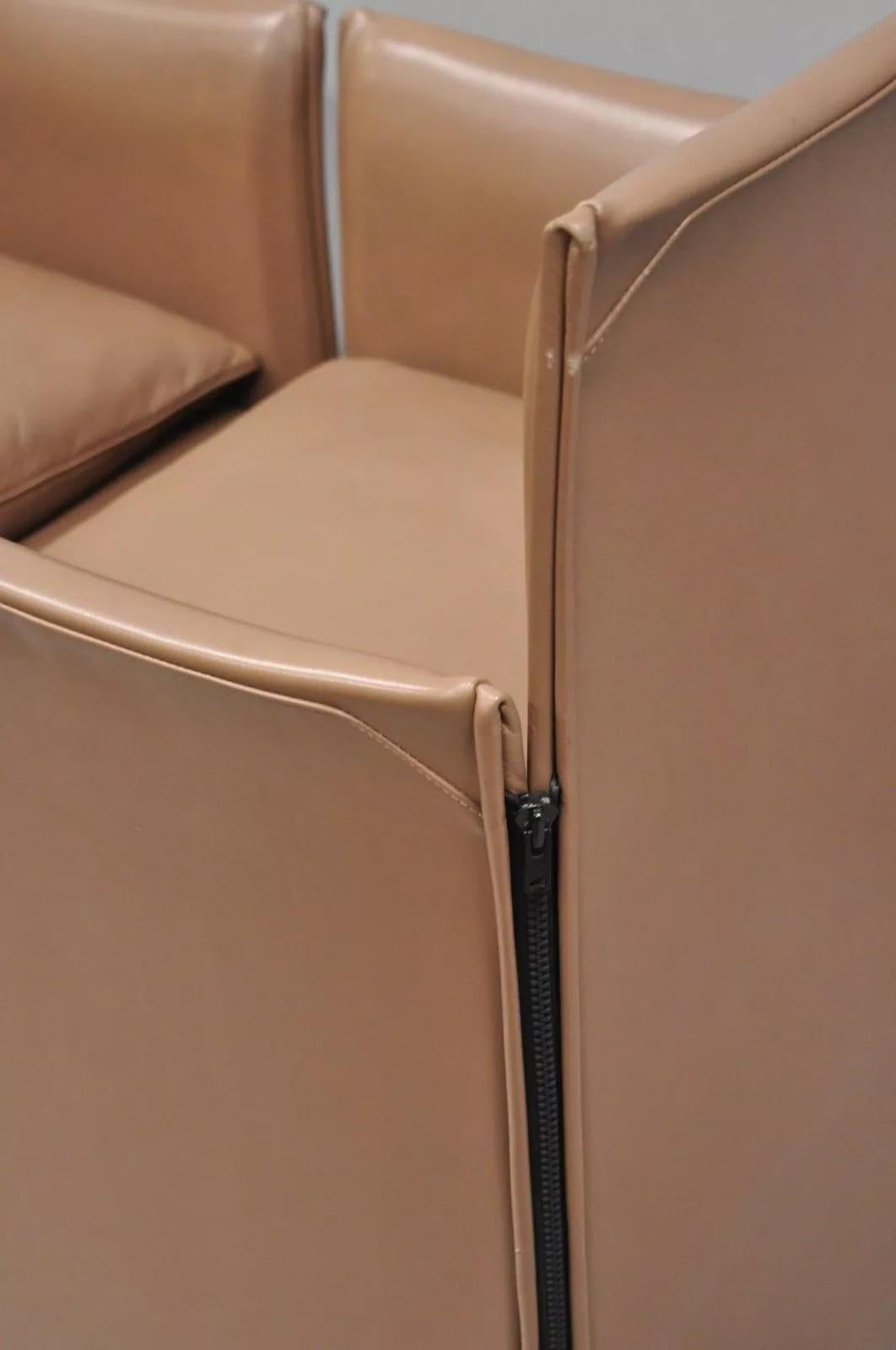 Mario Bellini for Cassina 401 Break Armchair Copper Leather Dining Chair - Set 6 For Sale 2
