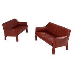 Mario Bellini für Cassina 415 Cab Ledersofas, 2er-Set