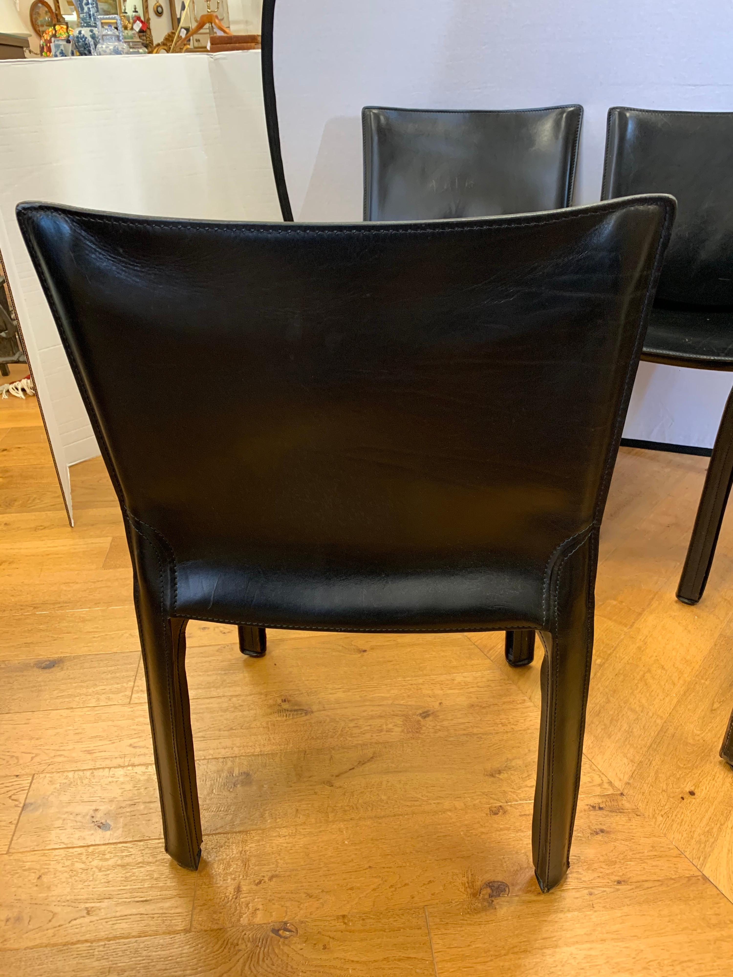 Mario Bellini for Cassina Black Leather Side Chair 5