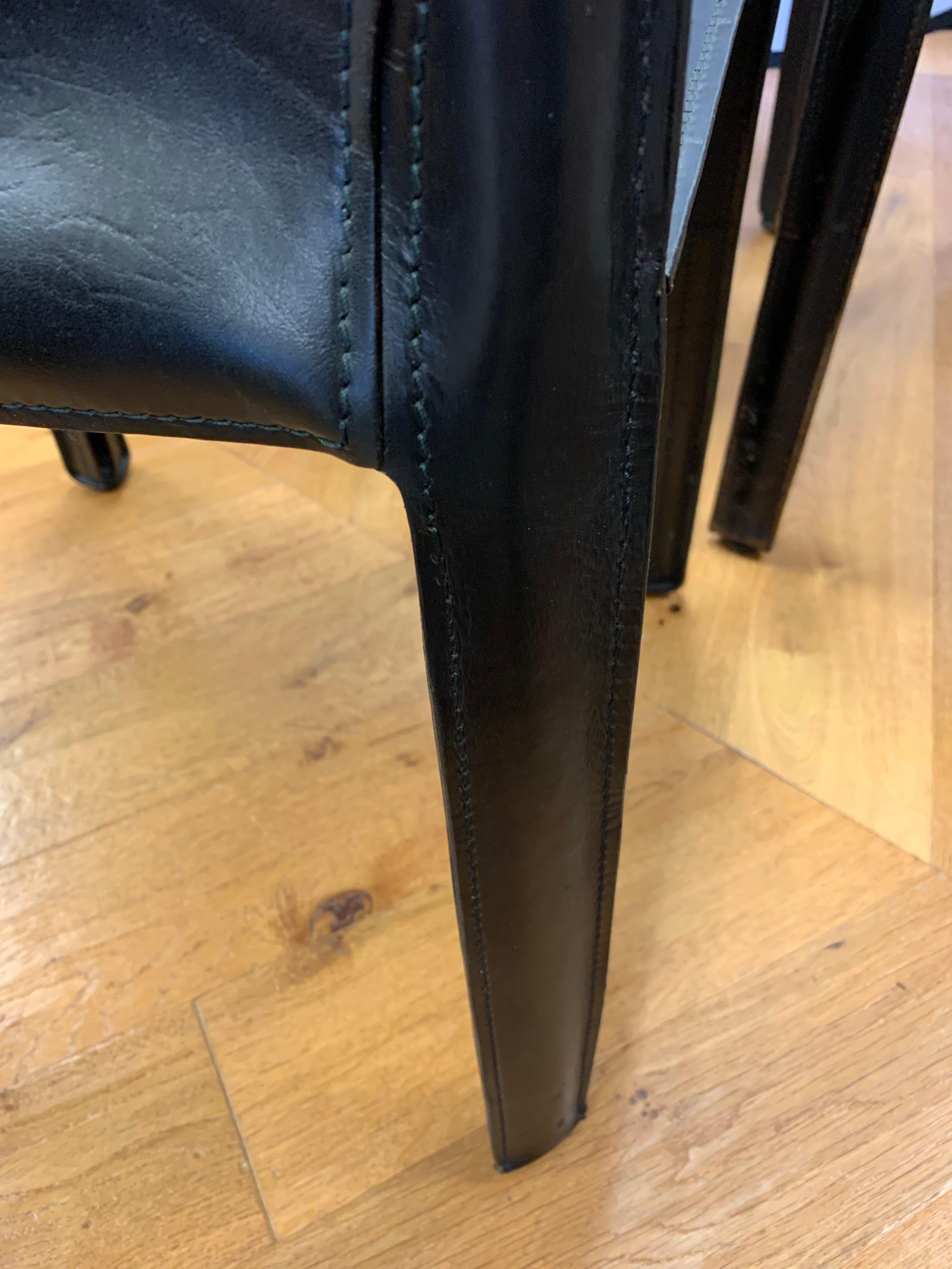 Mario Bellini for Cassina Black Leather Side Chair 9