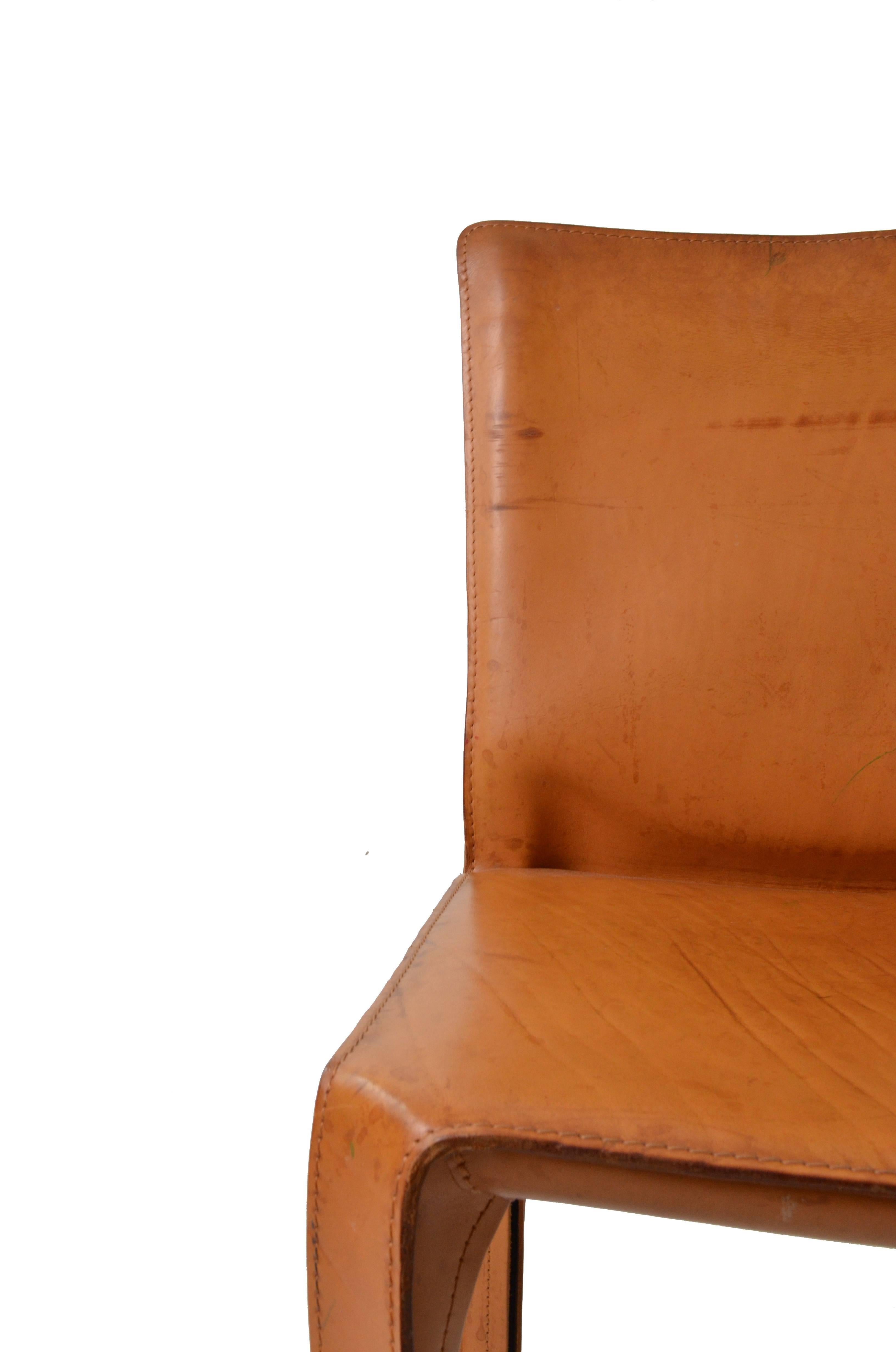 20th Century Mario Bellini for Cassina Cab 412 Leather Chairs, Set of 8