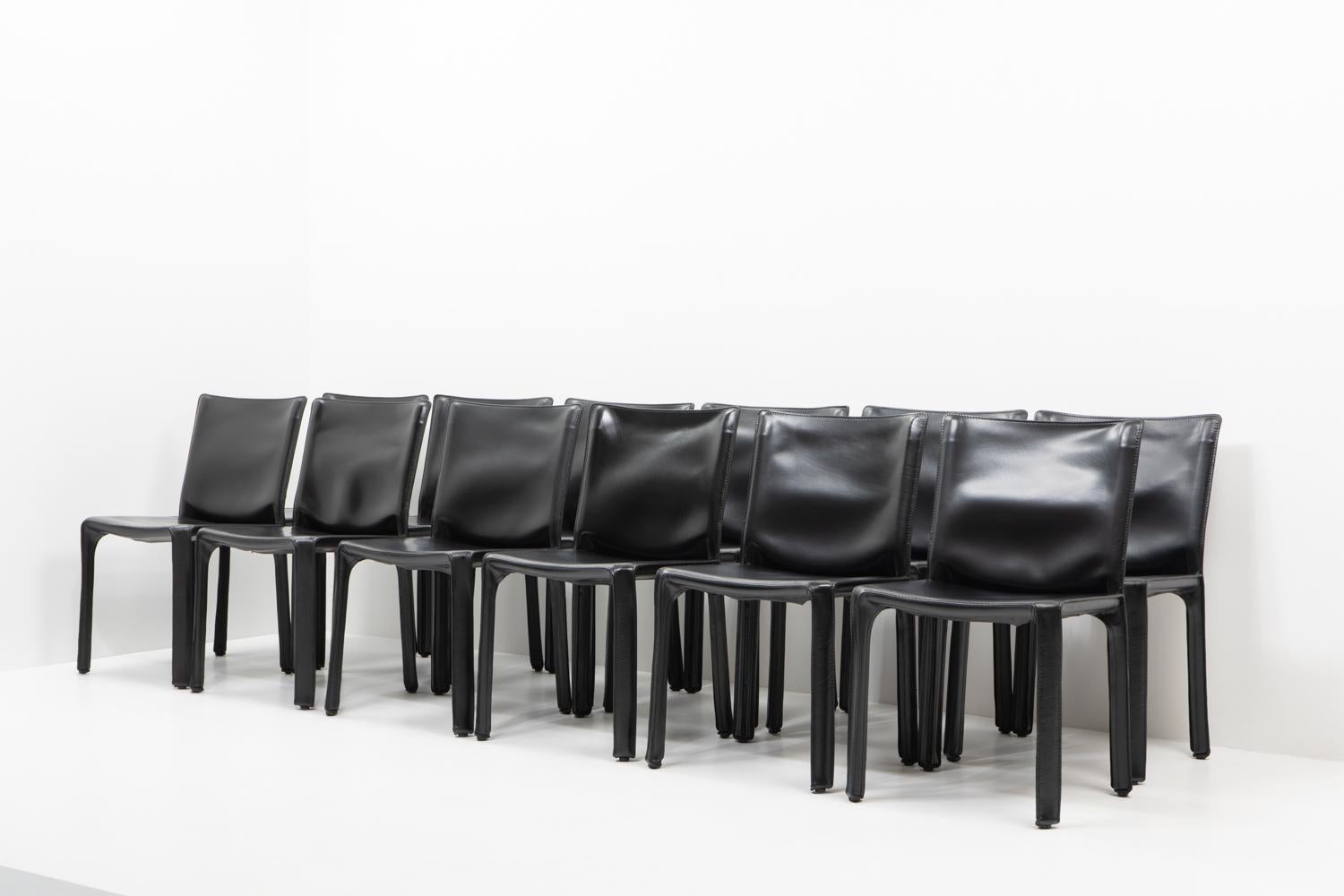 Italiano Mario Bellini for Cassina CAB 412, Set of 12, 1990s in vendita