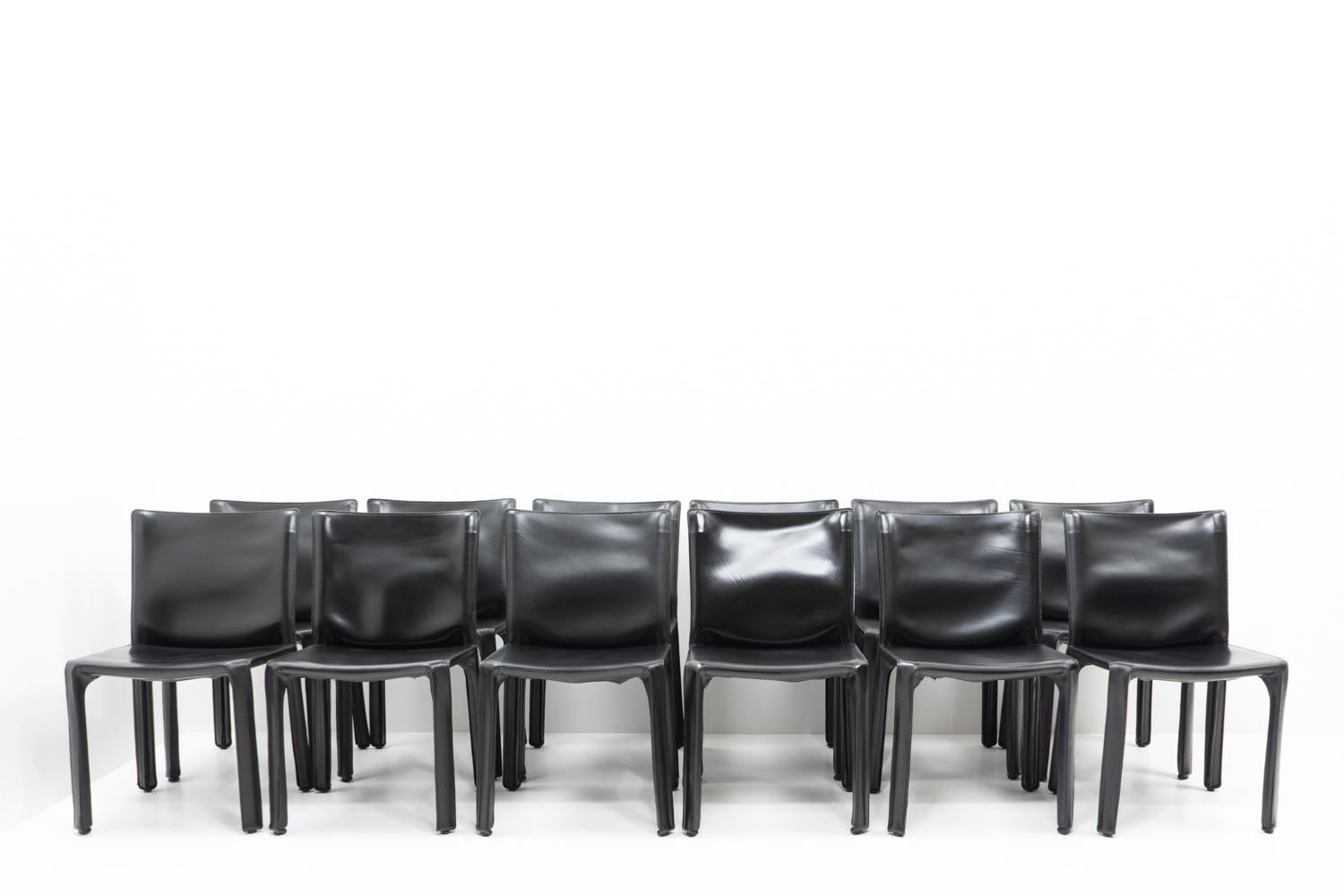 Fine XX secolo Mario Bellini for Cassina CAB 412, Set of 12, 1990s in vendita