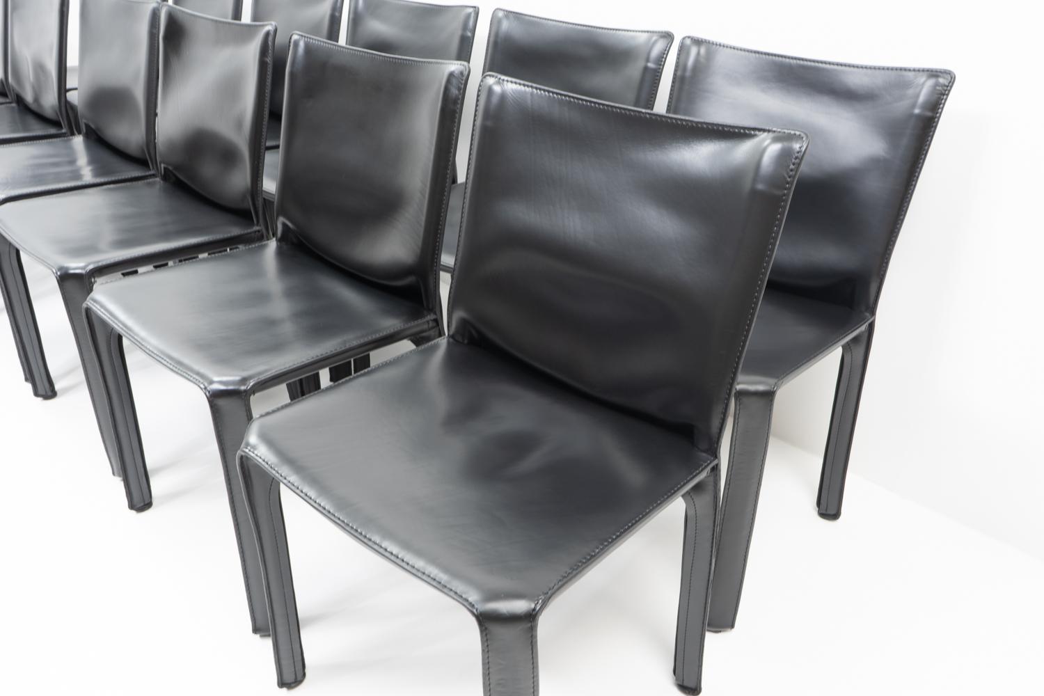 Metallo Mario Bellini for Cassina CAB 412, Set of 12, 1990s in vendita