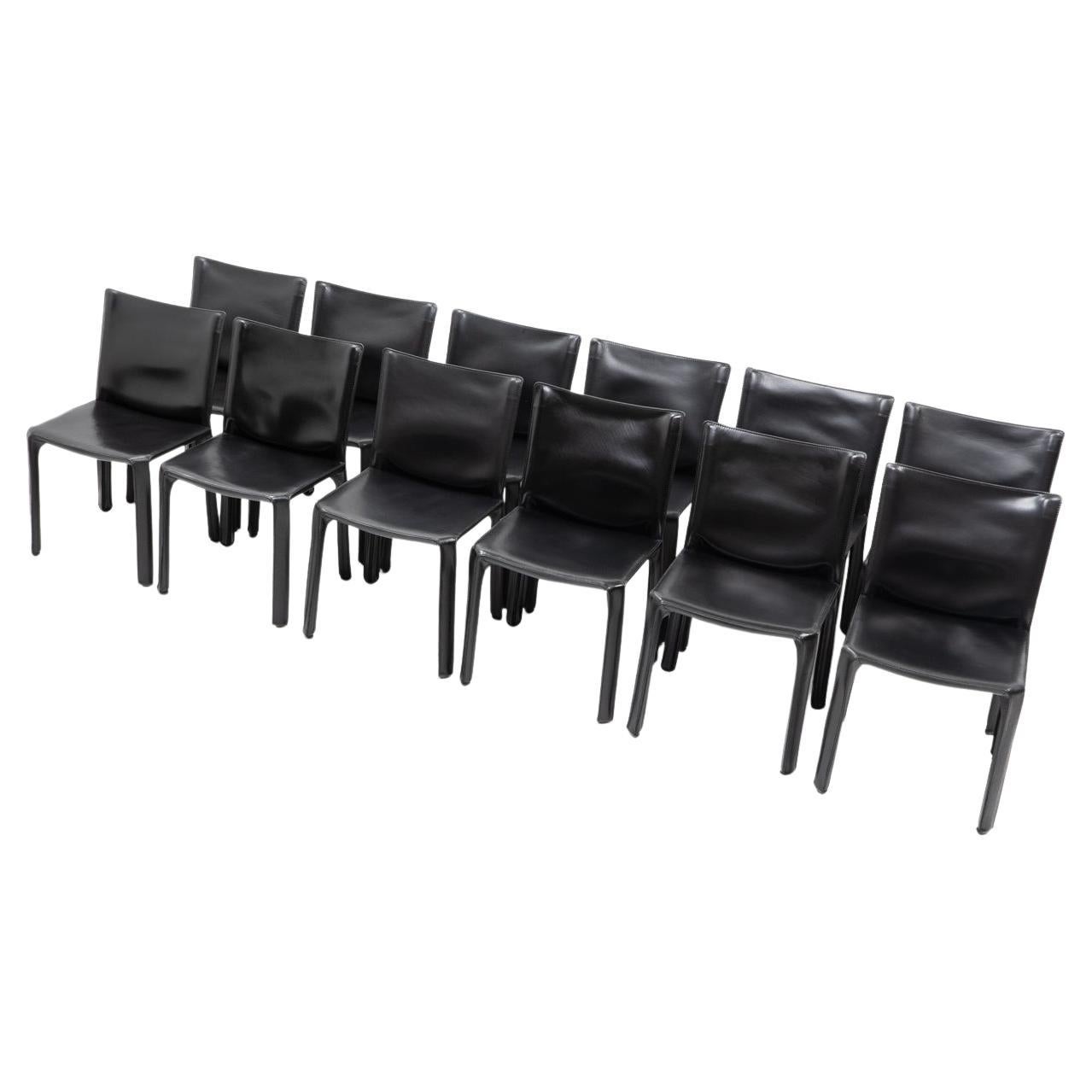 Mario Bellini for Cassina CAB 412, Set of 12, 1990s in vendita
