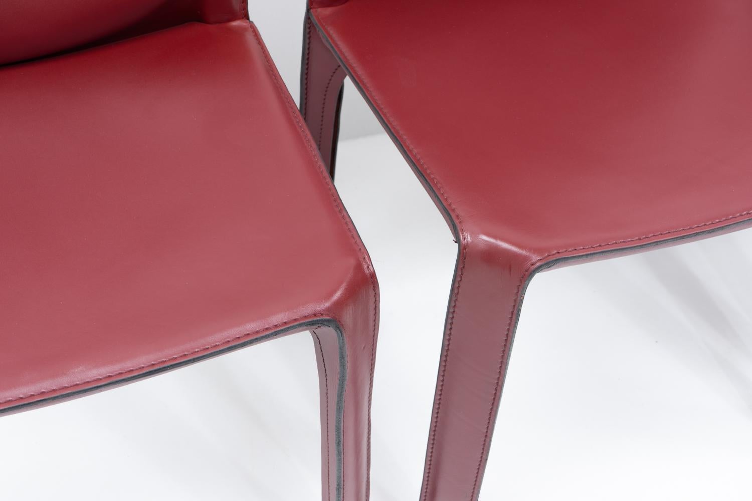 Mario Bellini per Cassina CAB 412, Set di quattro, anni '90 -Rosso in vendita 4