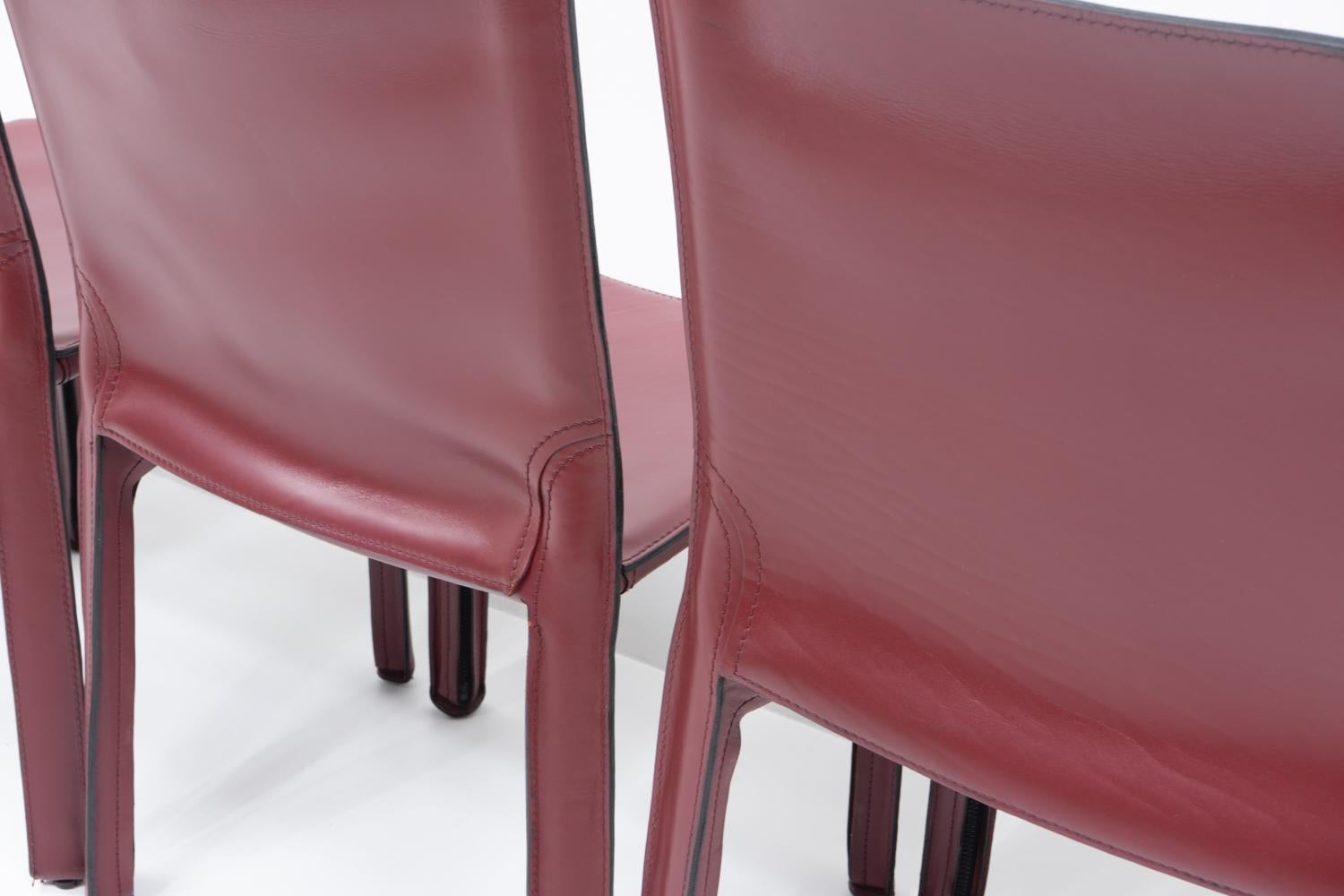 Italiano Mario Bellini per Cassina CAB 412, Set di quattro, anni '90 -Rosso in vendita