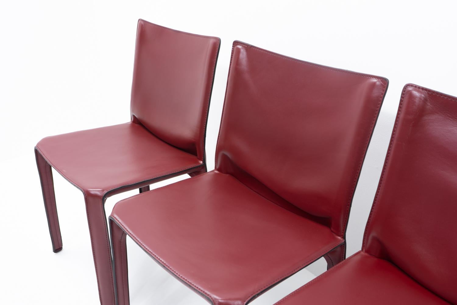 Mario Bellini per Cassina CAB 412, Set di quattro, anni '90 -Rosso in vendita 2