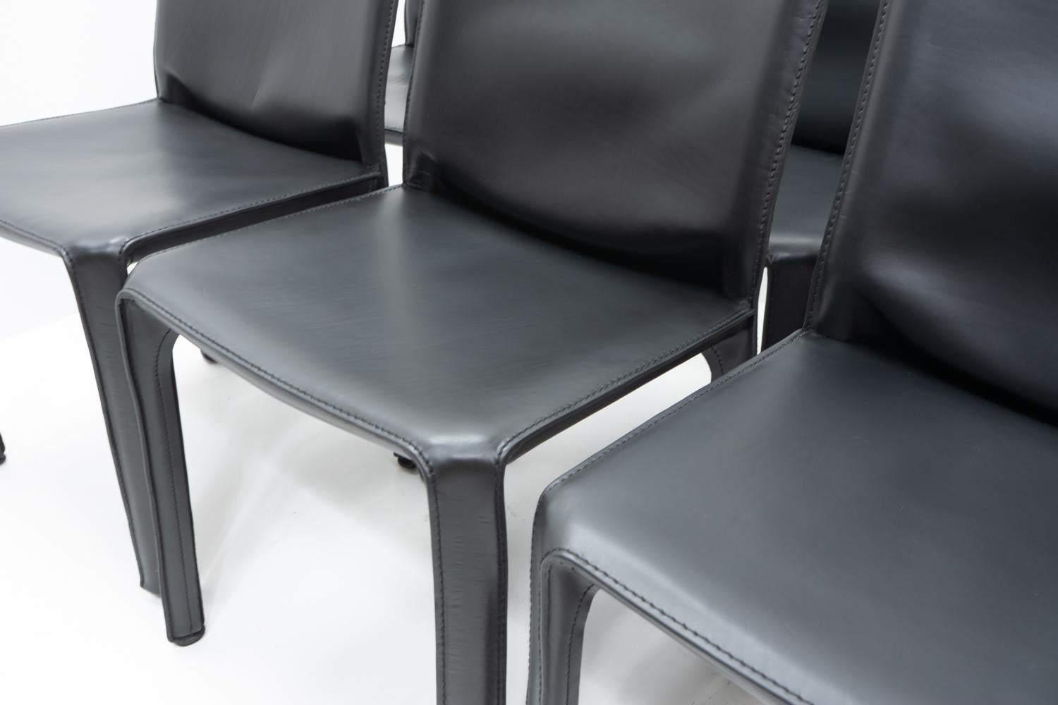 Cuir Mario Bellini pour Cassina CAB 412, lot de 10, années 1990 en vente